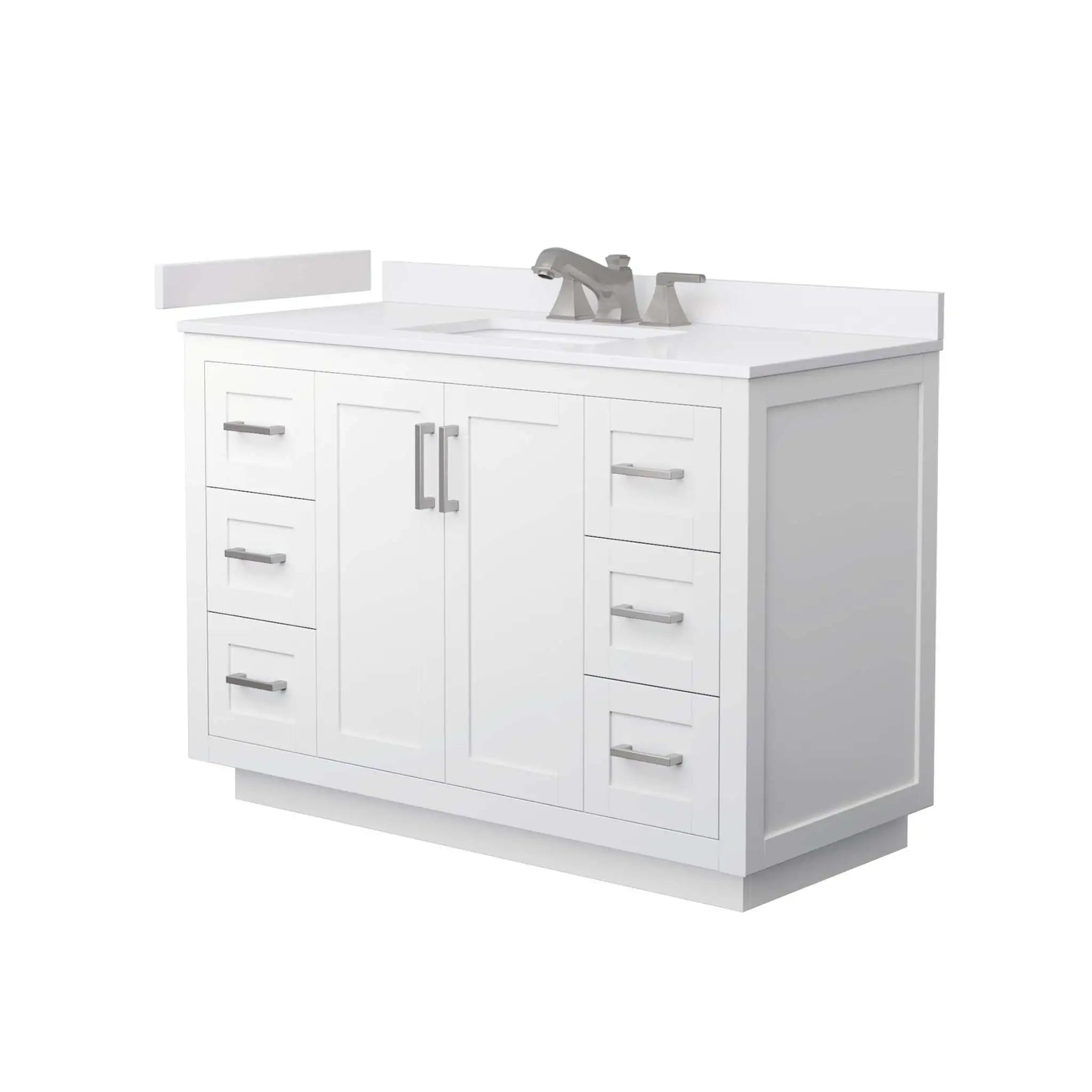 48" Miranda Single Bathroom Vanity in White with Brushed Nickel Trim by Wyndham