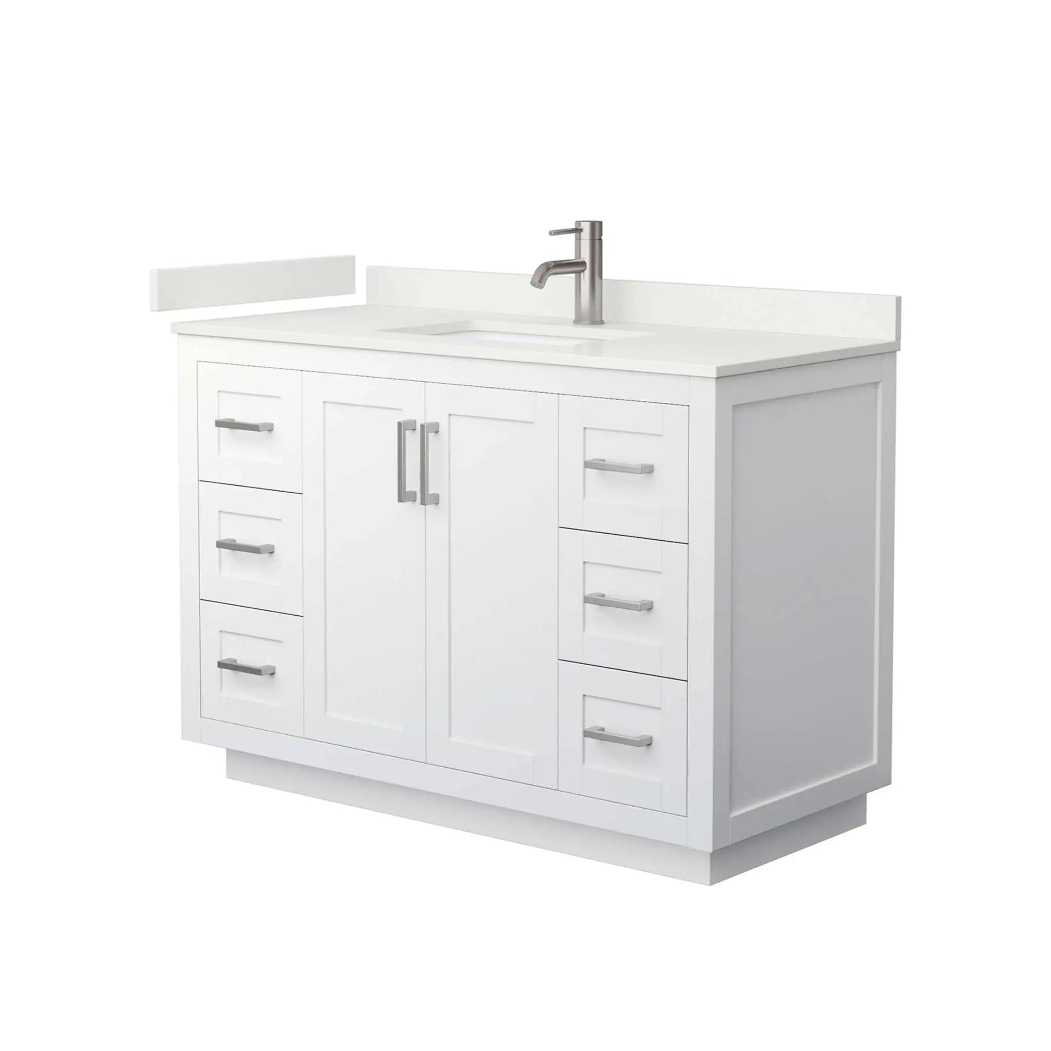 48" Miranda Single Bathroom Vanity in White with Brushed Nickel Trim by Wyndham