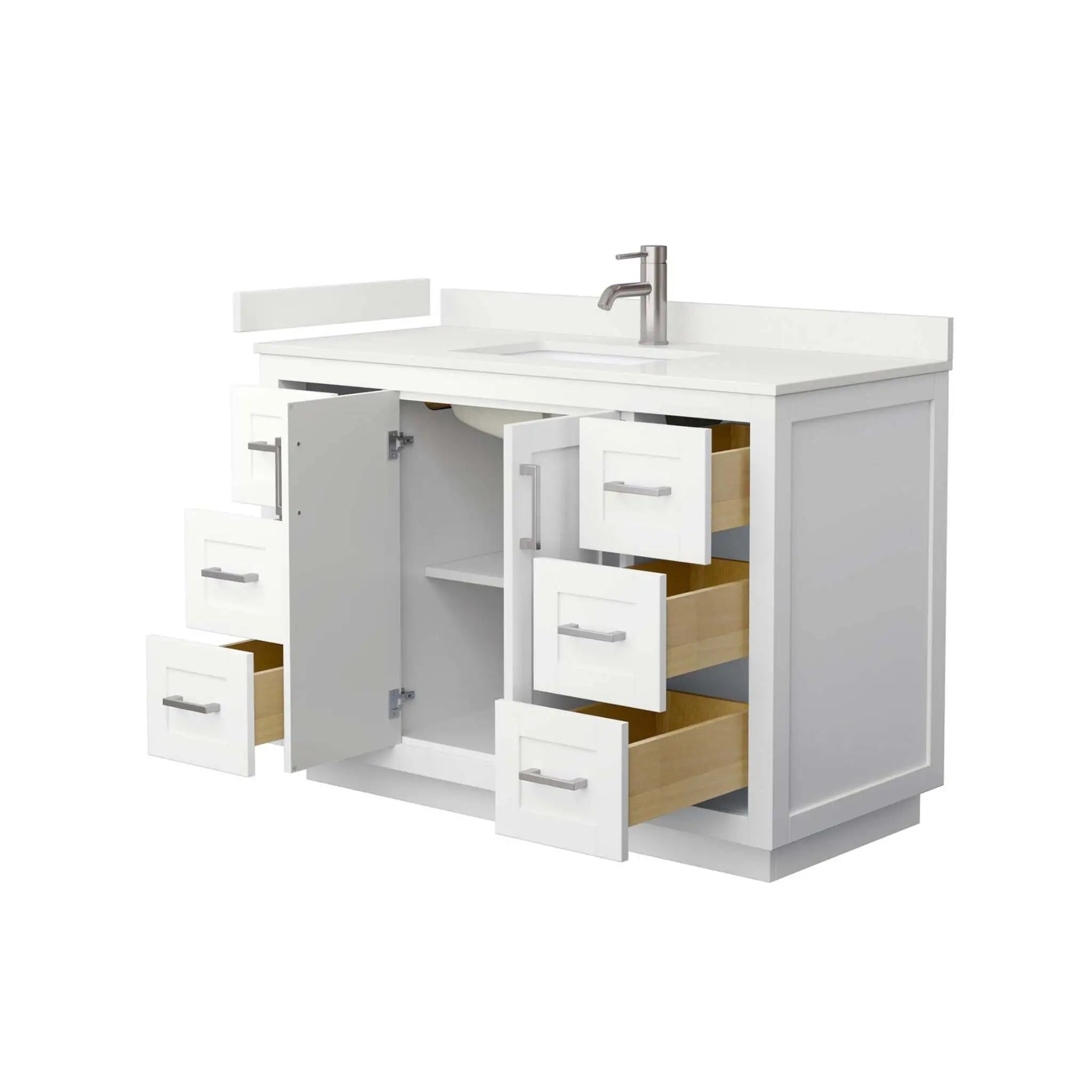 48" Miranda Single Bathroom Vanity in White with Brushed Nickel Trim by Wyndham