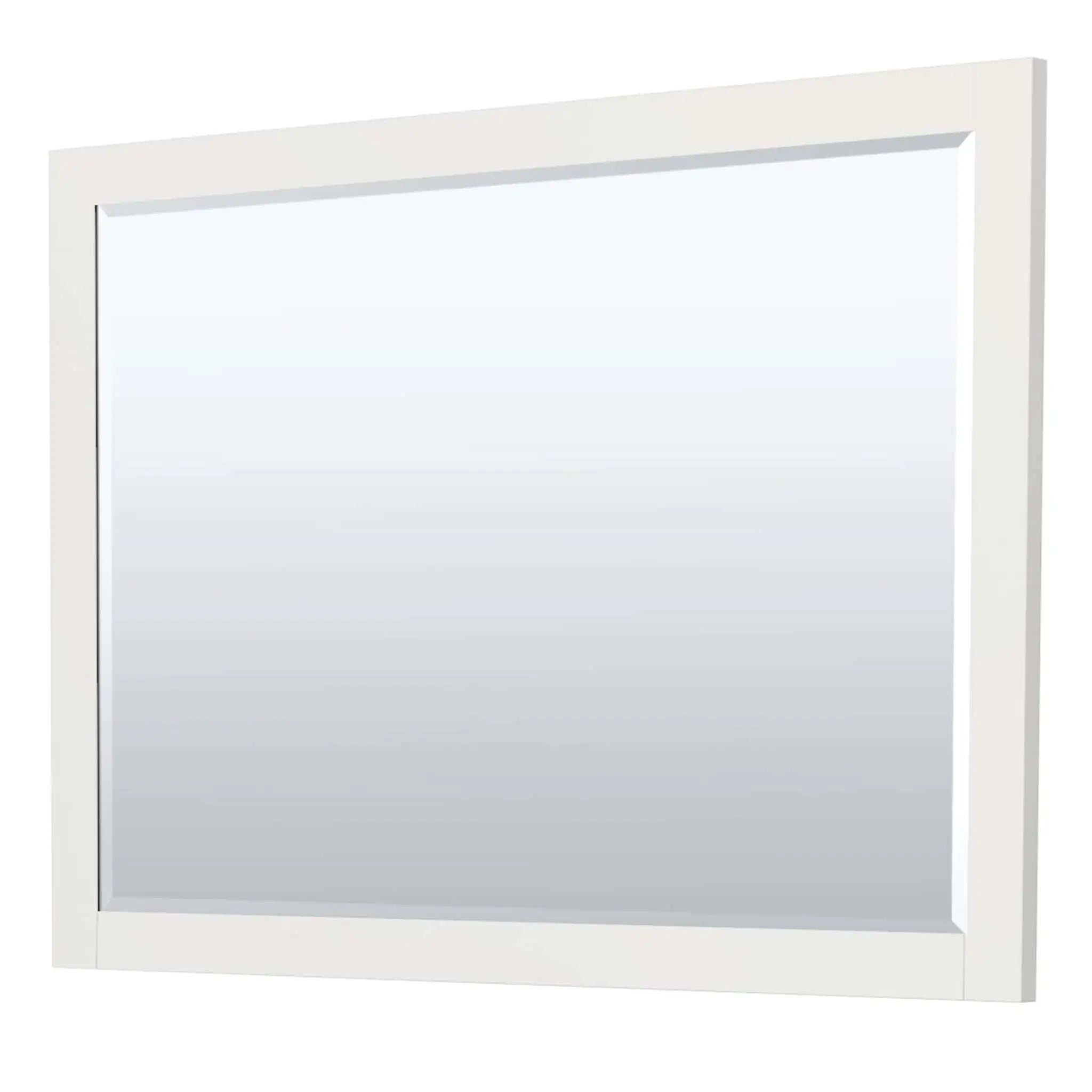48" Miranda Single Bathroom Vanity in White with Matte Black Trim & 46" Mirror by Wyndham