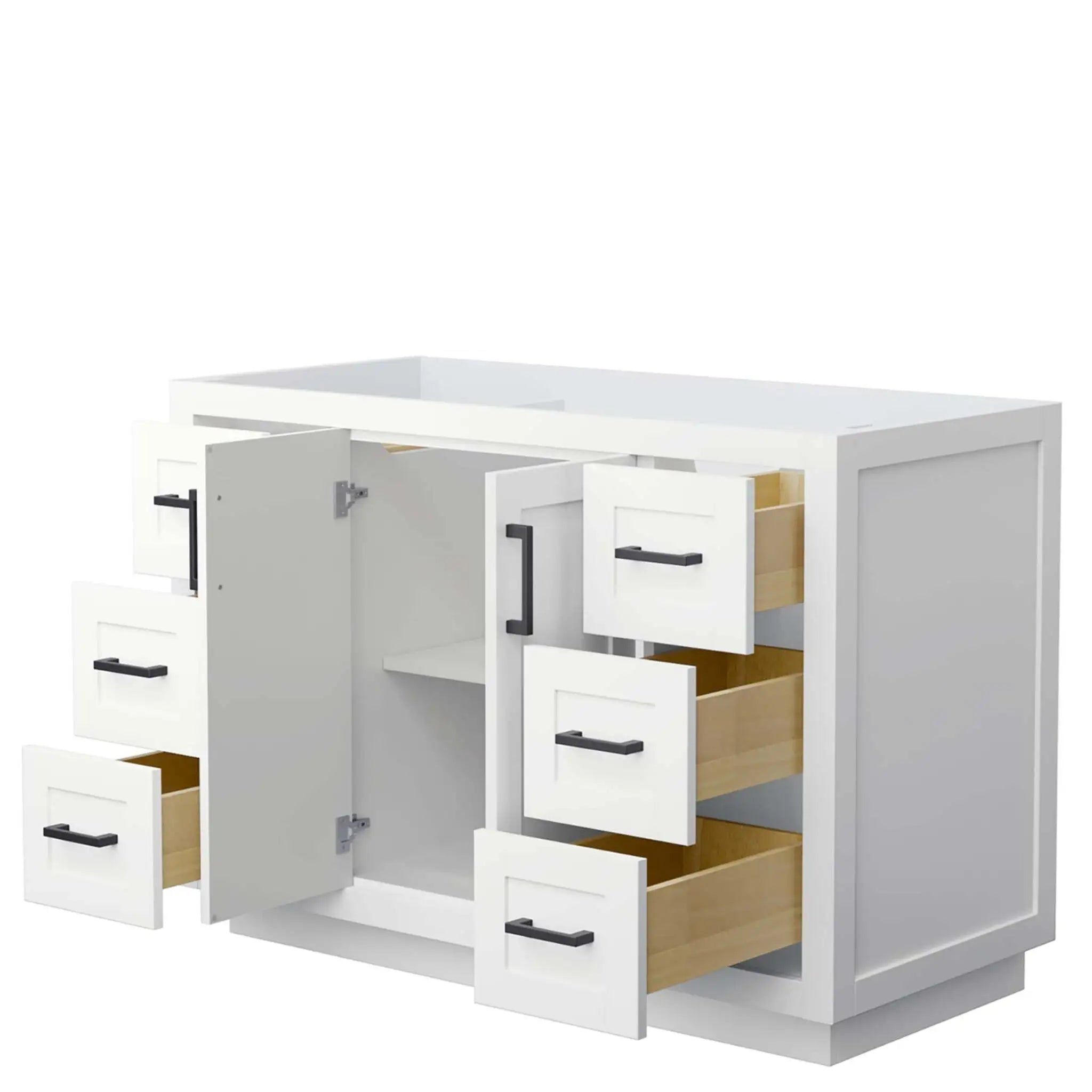 48" Miranda Single Bathroom Vanity in White with Matte Black Trim by Wyndham