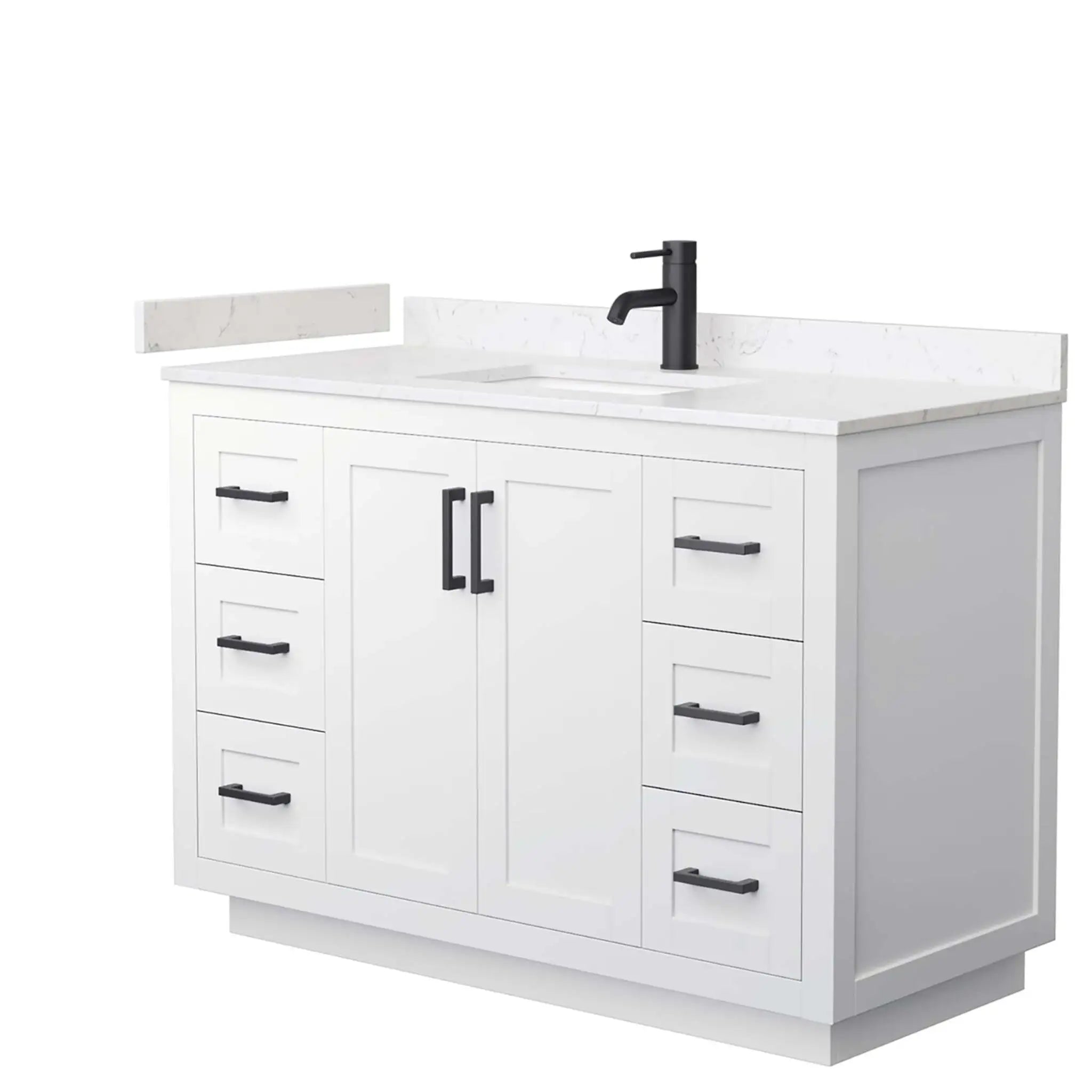 48" Miranda Single Bathroom Vanity in White with Matte Black Trim by Wyndham