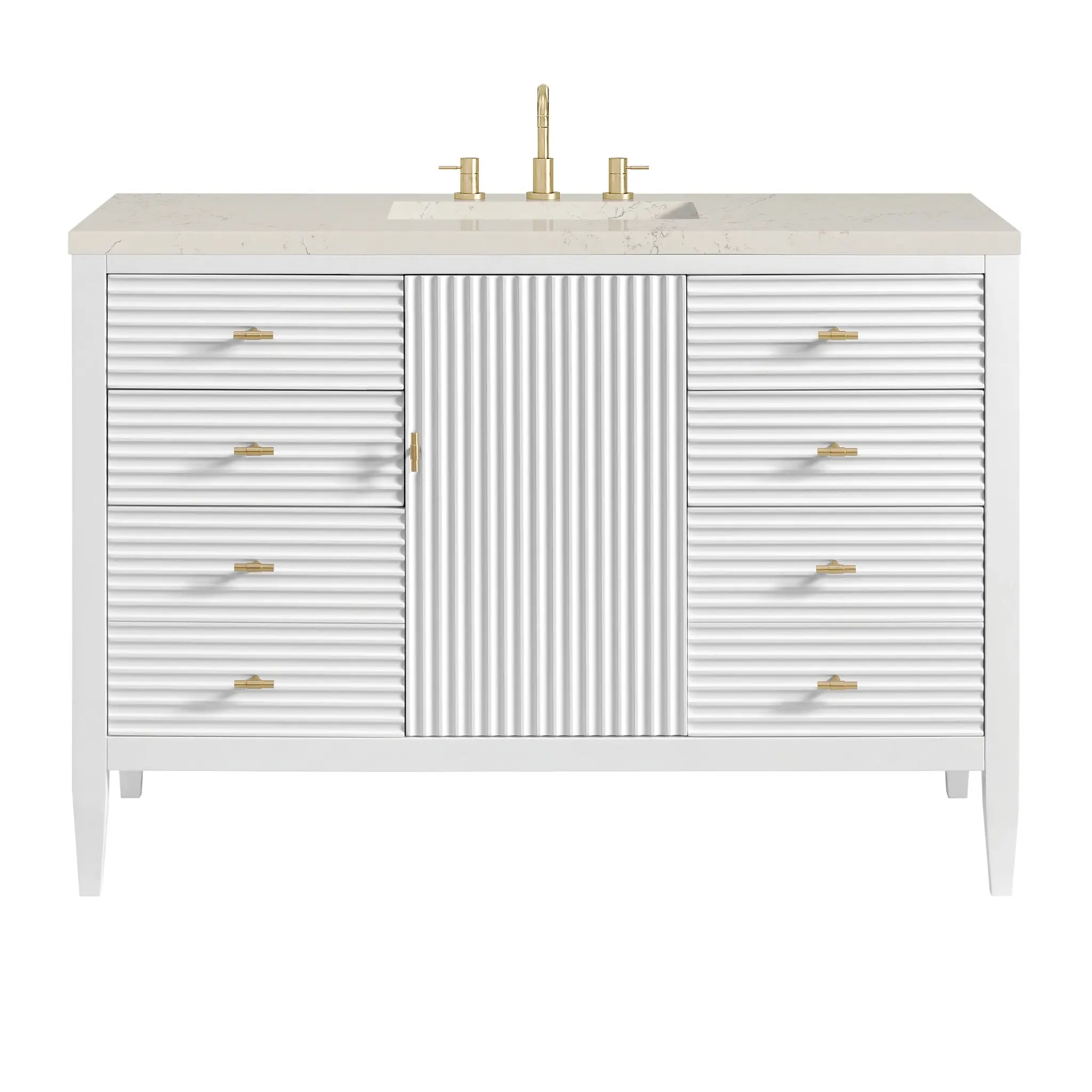 48" Myrrin Single Vanity in Bright White by James Martin Vanities