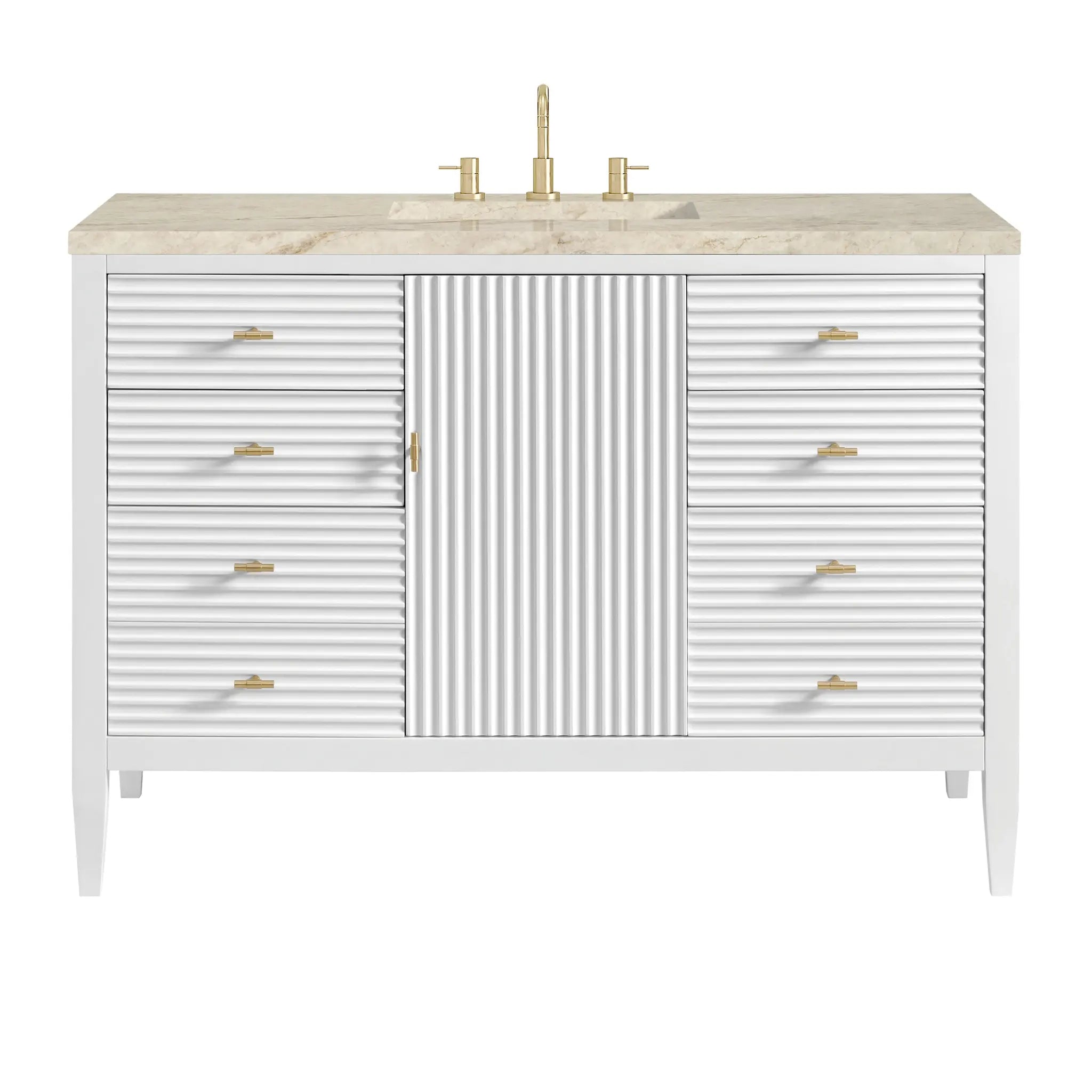 48" Myrrin Single Vanity in Bright White by James Martin Vanities