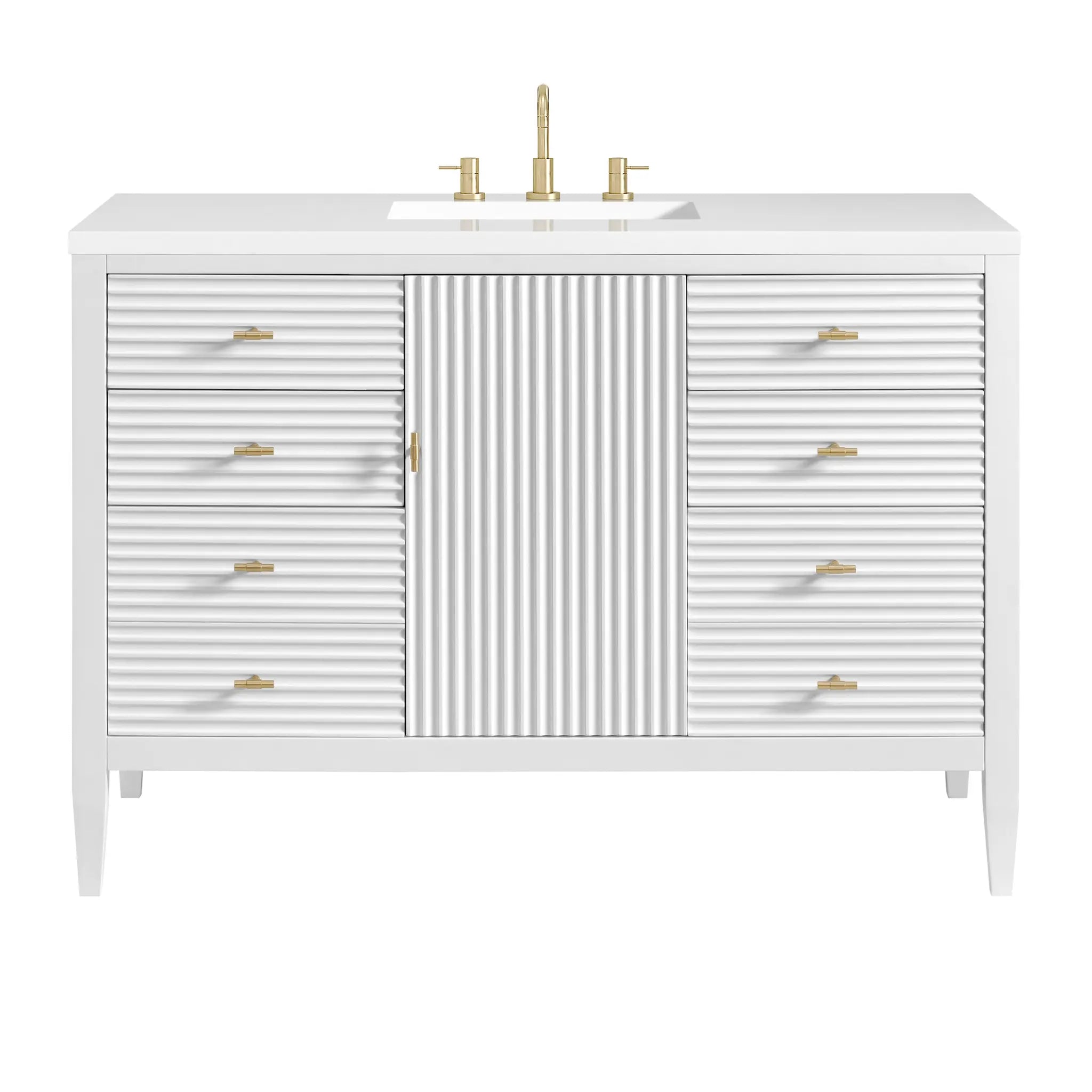 48" Myrrin Single Vanity in Bright White by James Martin Vanities