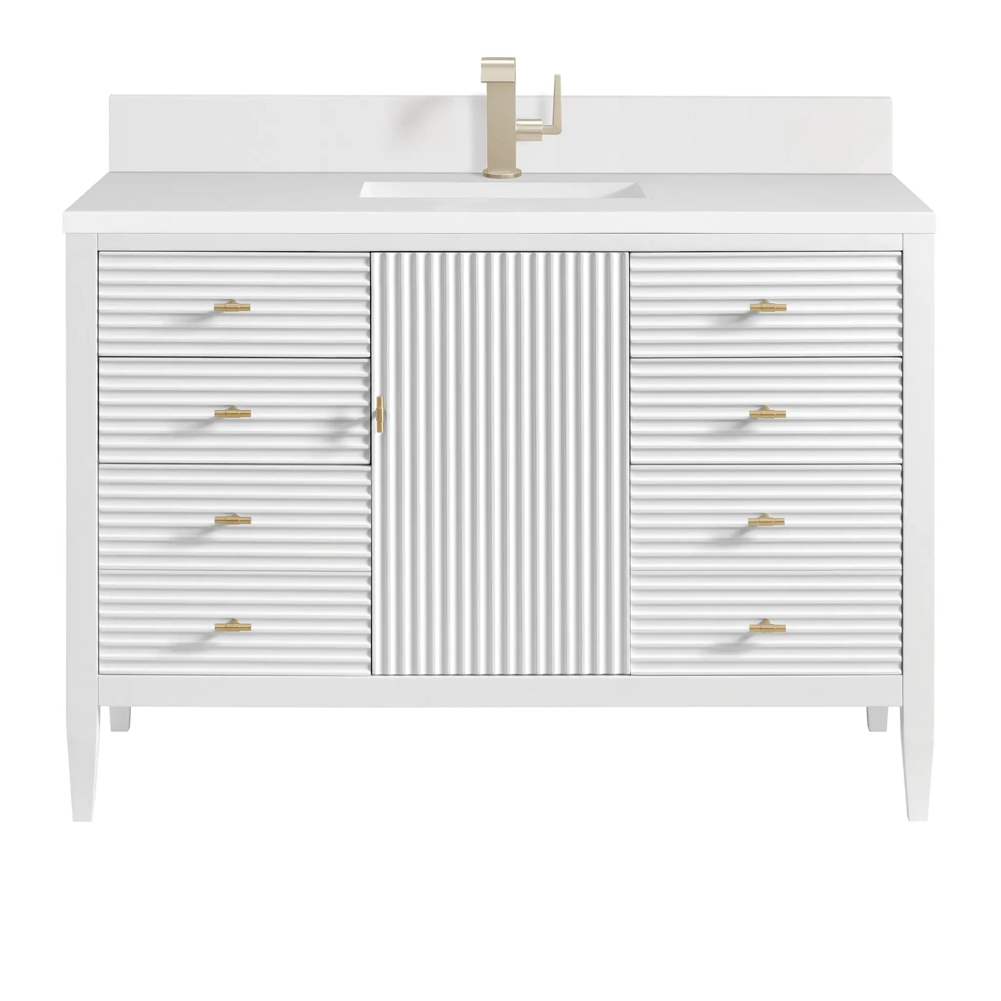 48" Myrrin Single Vanity in Bright White by James Martin Vanities