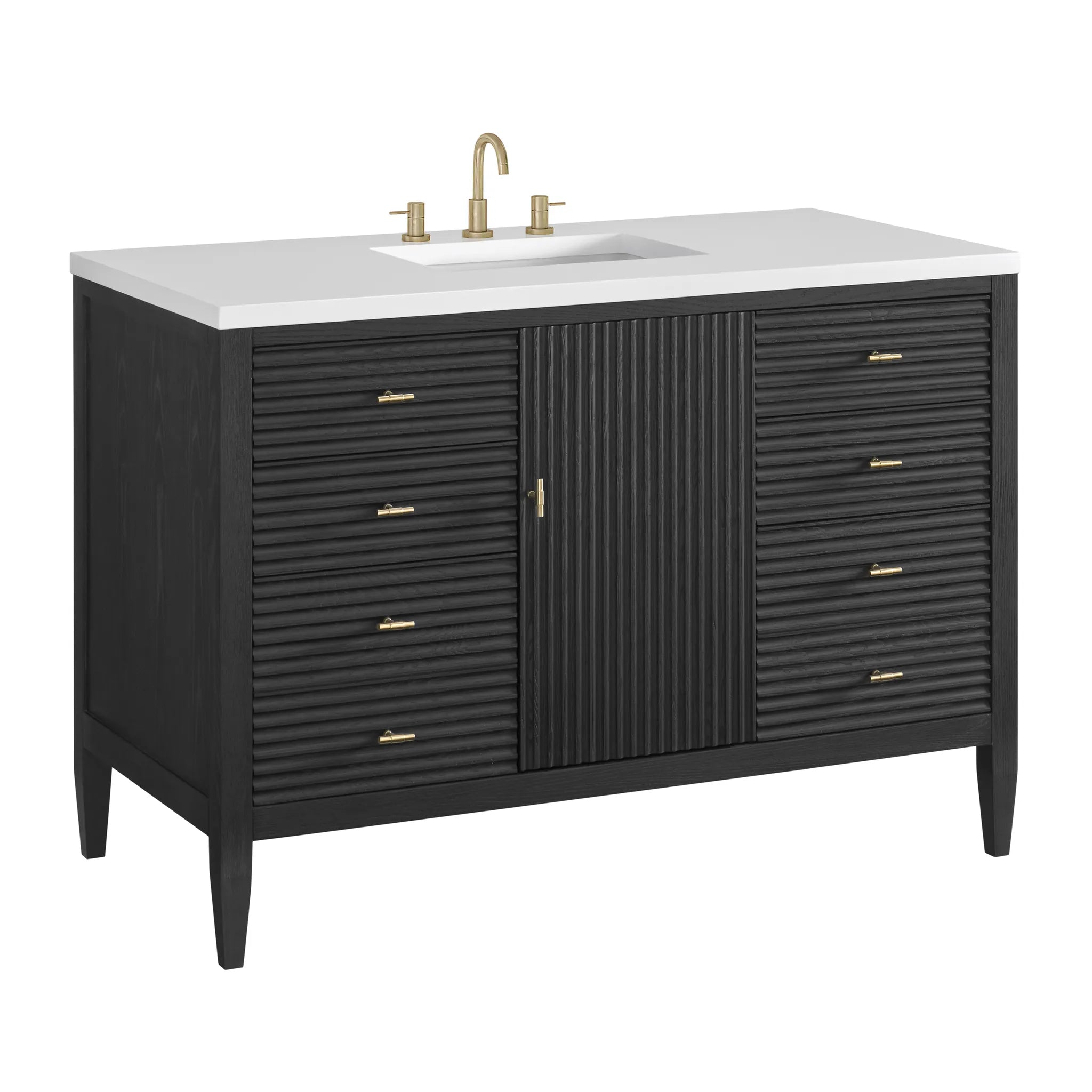 48" Myrrin Single Vanity in Carbon Oak w/FreePower Wireless Charger-Cabinet Only-Not Available image 9