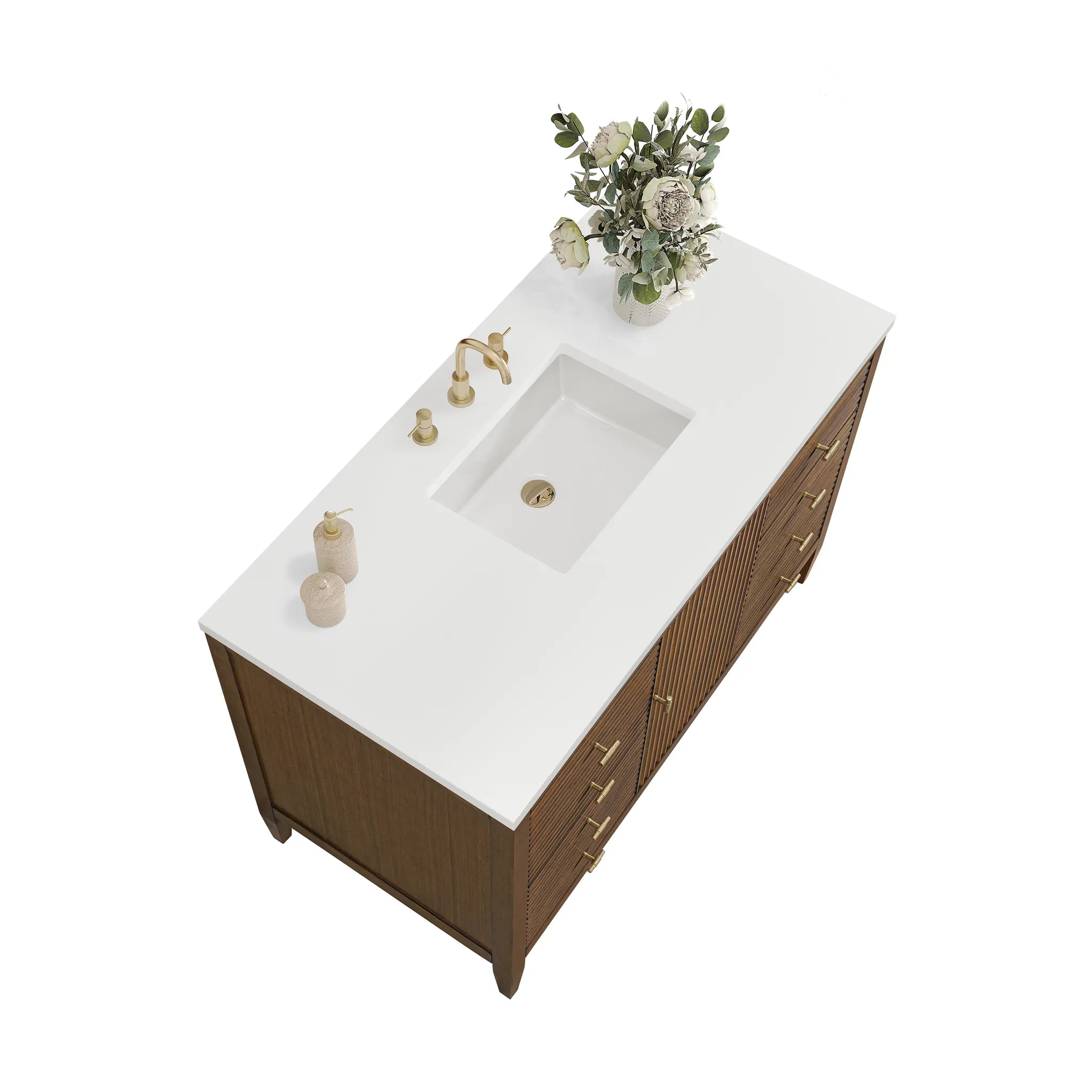 48" Myrrin Single Vanity in Mid Century Walnut w/FreePower Wireless Charger-Cabinet Only-Not Available image 7
