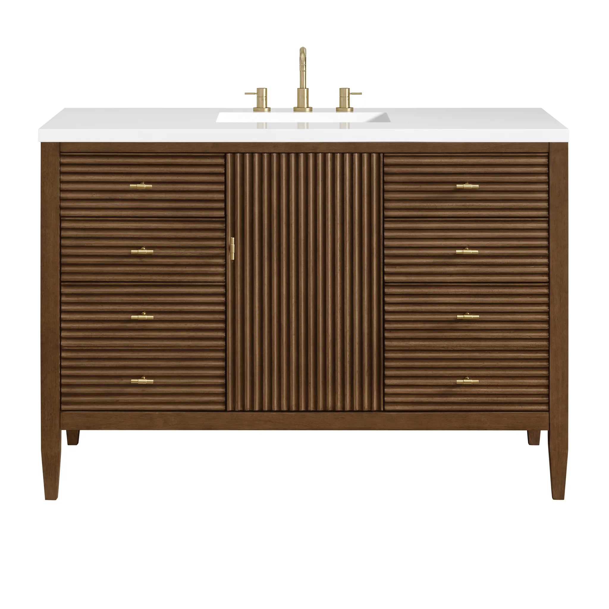 48" Myrrin Single Vanity in Mid Century Walnut by James Martin Vanities