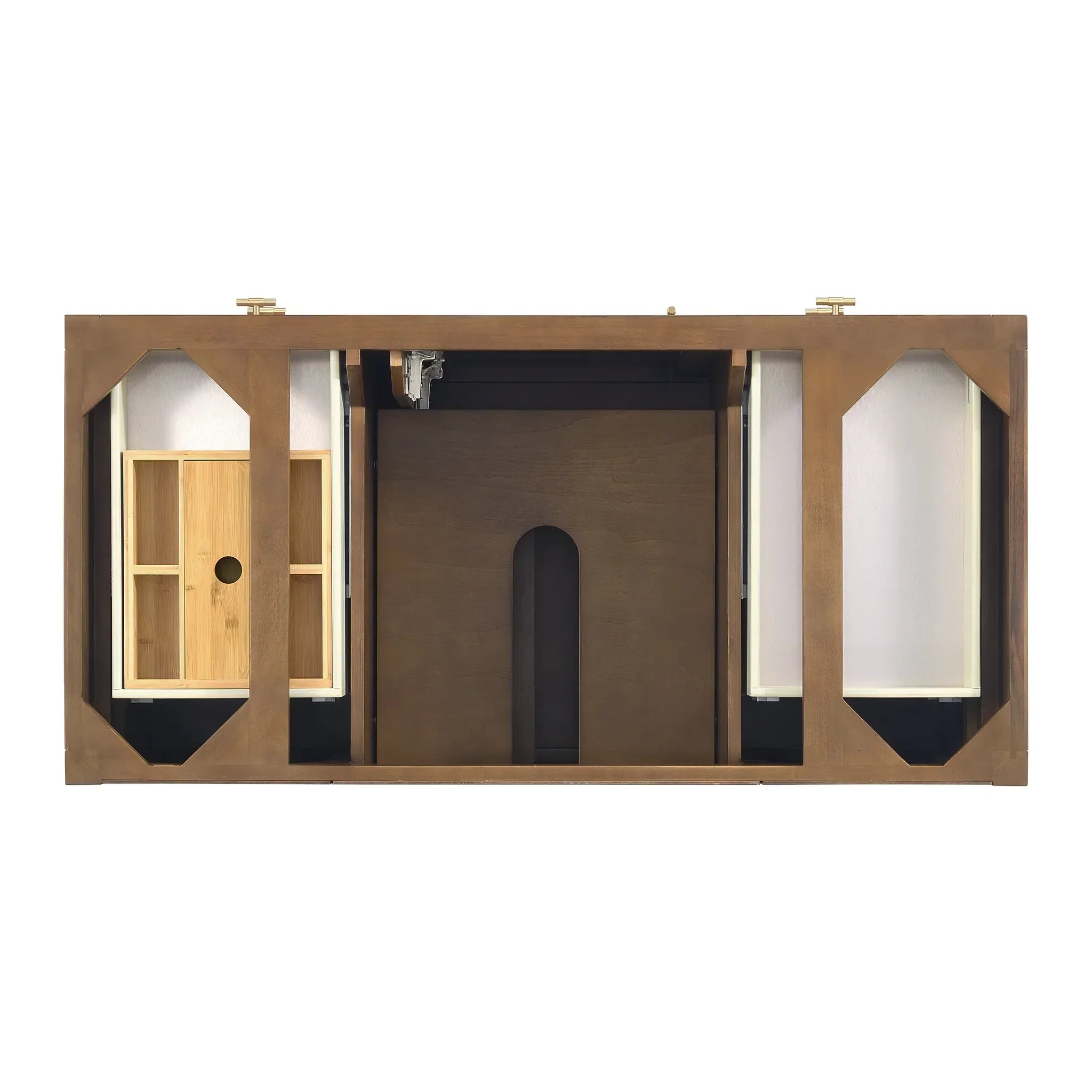 48" Myrrin Single Vanity in Mid Century Walnut Wireless Charger-Ethereal Noctis Silestone-8" Widespread image 8