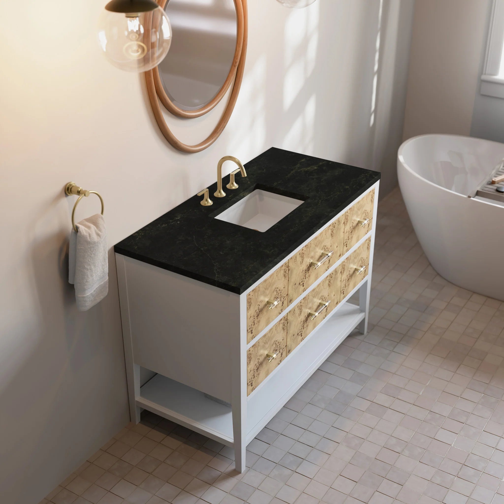 48-olena-single-vanity-in-light-mappa-burl-and-polished-white-by-james-martin-vanities-phantome-eclos-zero-silica image 14