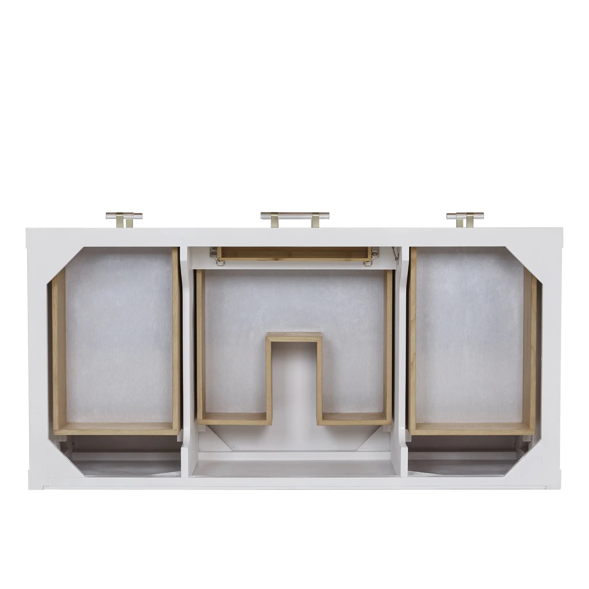 48 Olena Single Vanity In Light Mappa Burl And Polished White Power Enabled Tajnar Eclos 8 Widespread 8