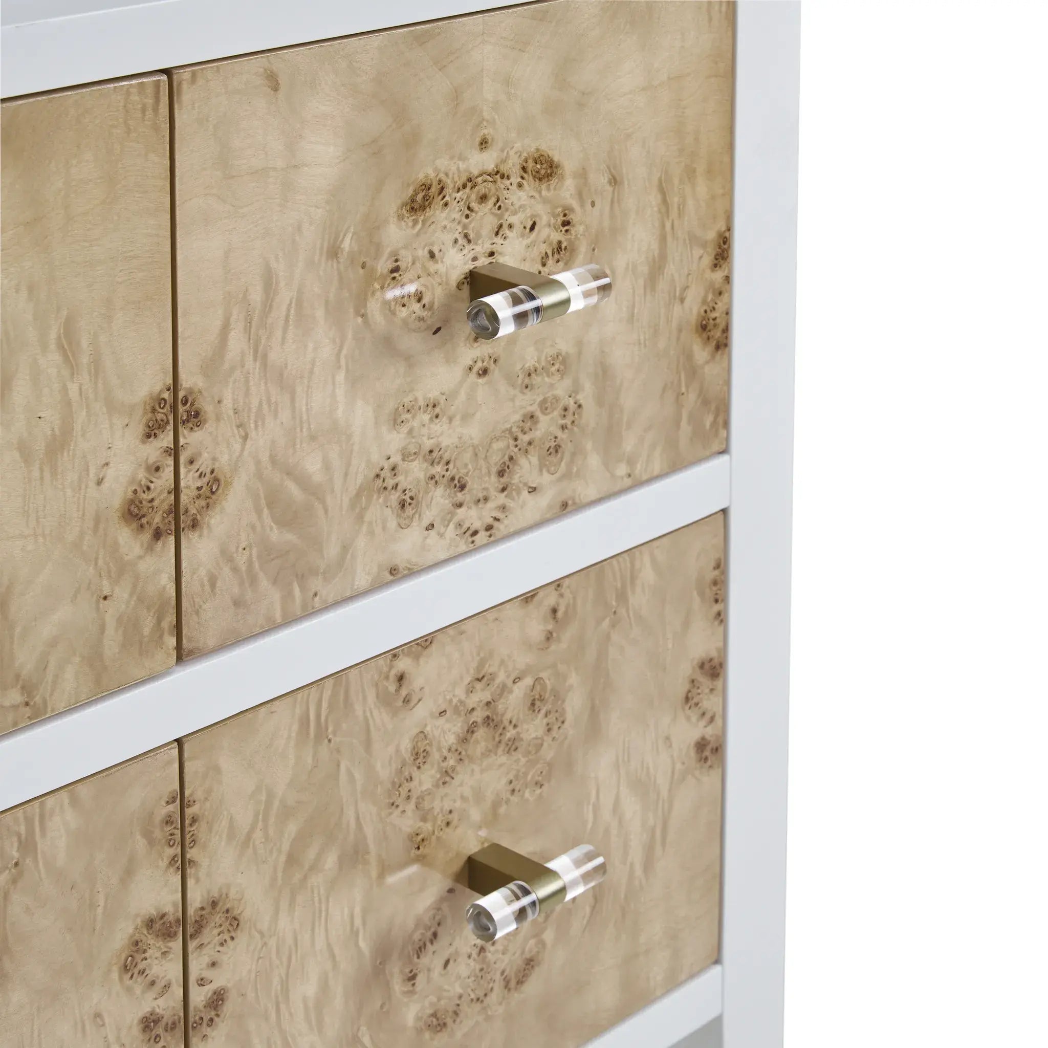 48" Olena Single Vanity in Light Mappa Burl and Polished White-White Zeus Silestone-8" Widespread image 10
