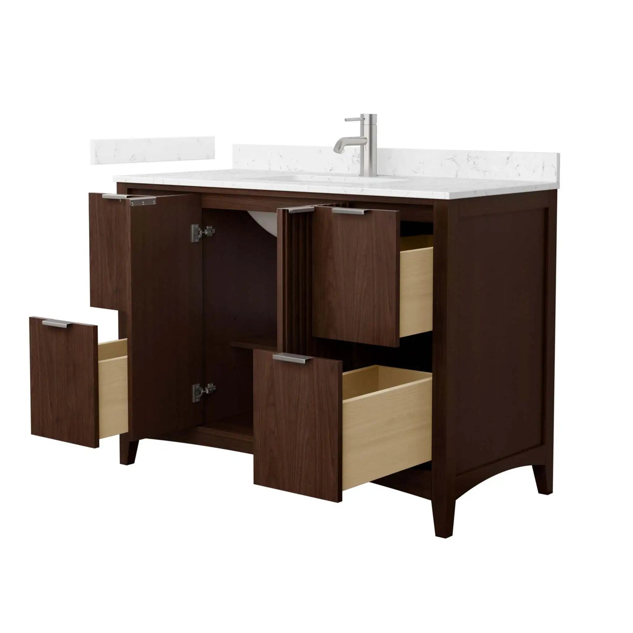 48" Palmilla Single Bathroom Vanity in Dark Walnut with Brushed Nickel Trim by Wyndham