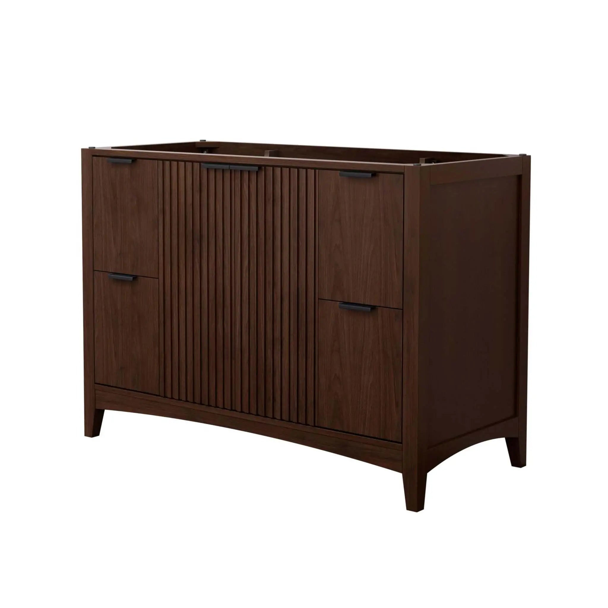 48" Palmilla Single Bathroom Vanity in Dark Walnut with Matte Black Trim by Wyndham