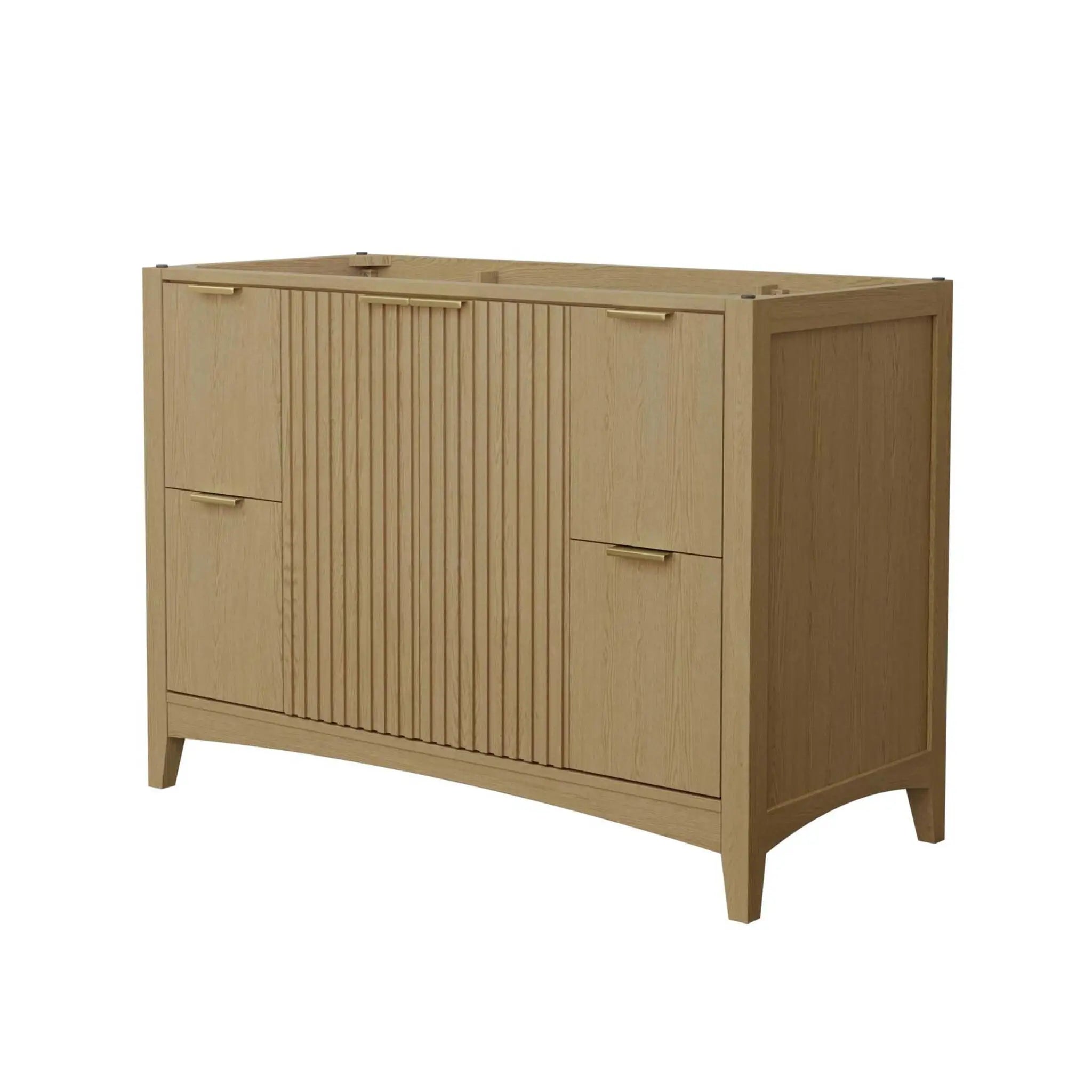 48" Palmilla Single Bathroom Vanity in Natural Oak with Brushed Gold Trim by Wyndham