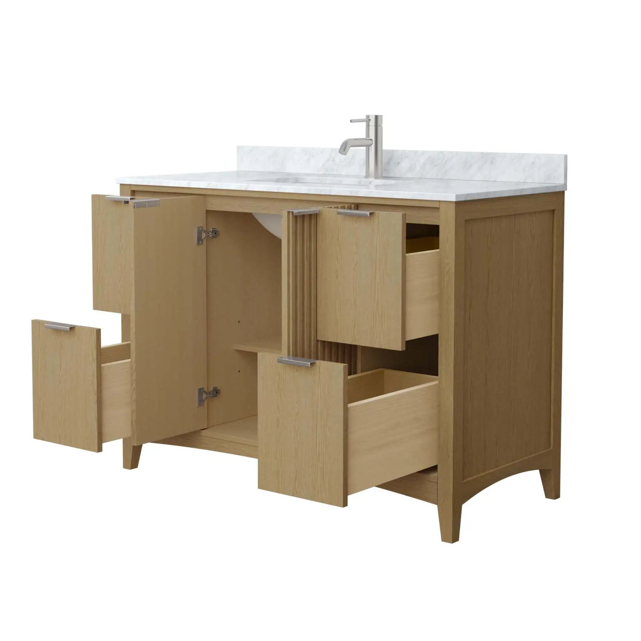 48" Palmilla Single Bathroom Vanity in Natural Oak with Brushed Nickel Trim by Wyndham