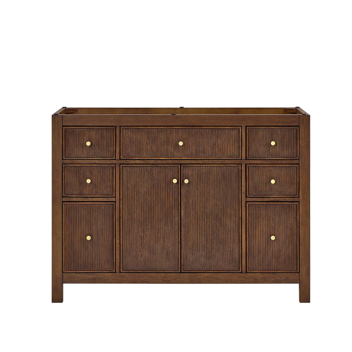 48" Pendry Single Bathroom Vanity Dark Walnut Brushed Gold Trim by wyndham View 33