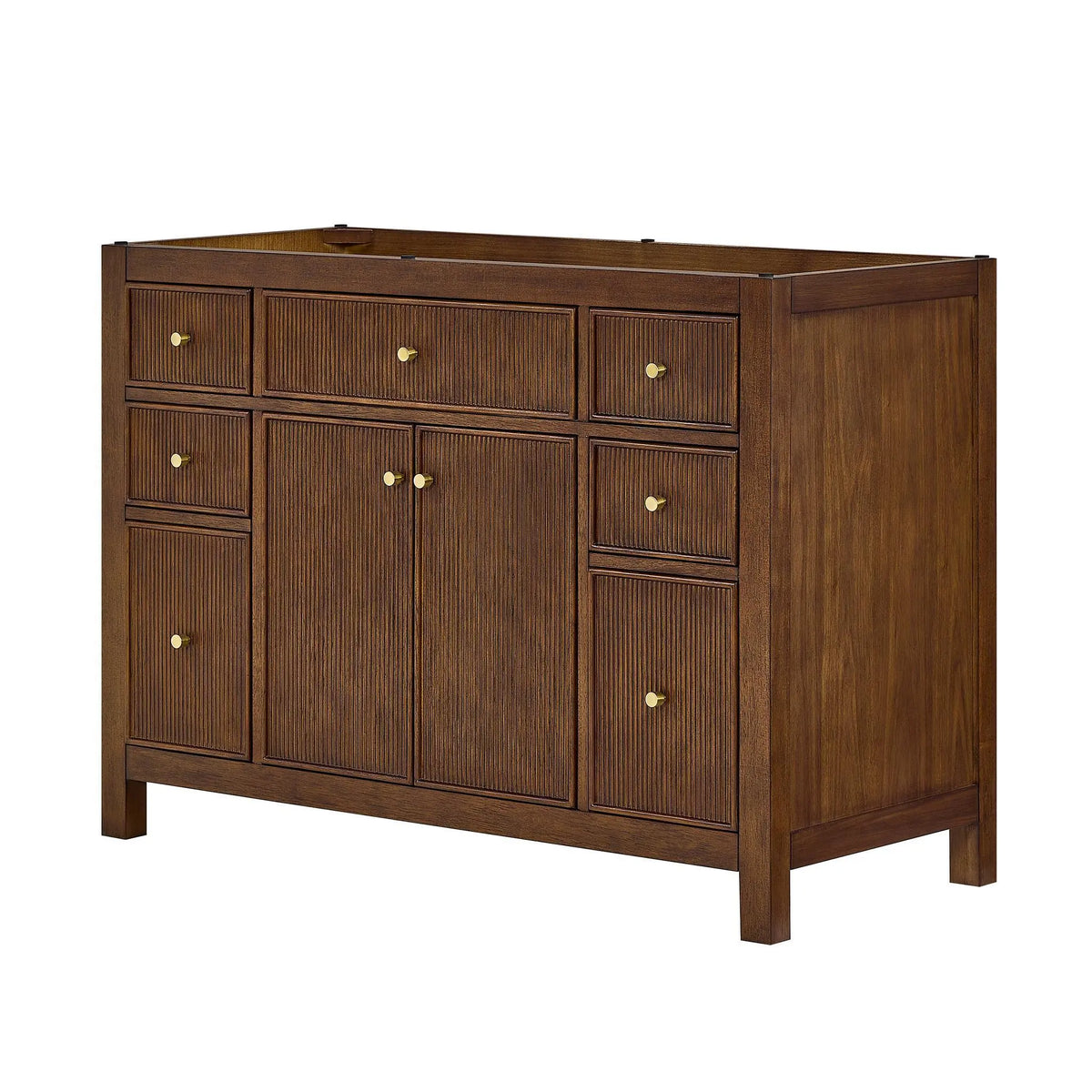 48" Pendry Single Bathroom Vanity Dark Walnut Brushed Gold Trim by wyndham View 36