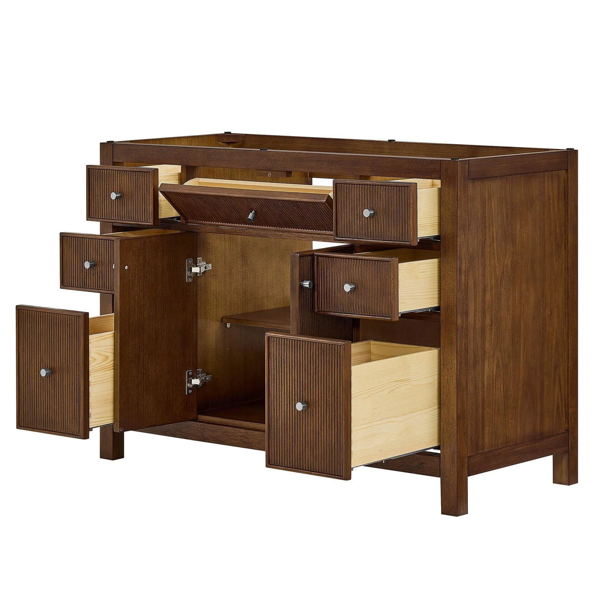 48" Pendry Single Bathroom Vanity Dark Walnut Brushed Nickel Trim by wyndham View 35
