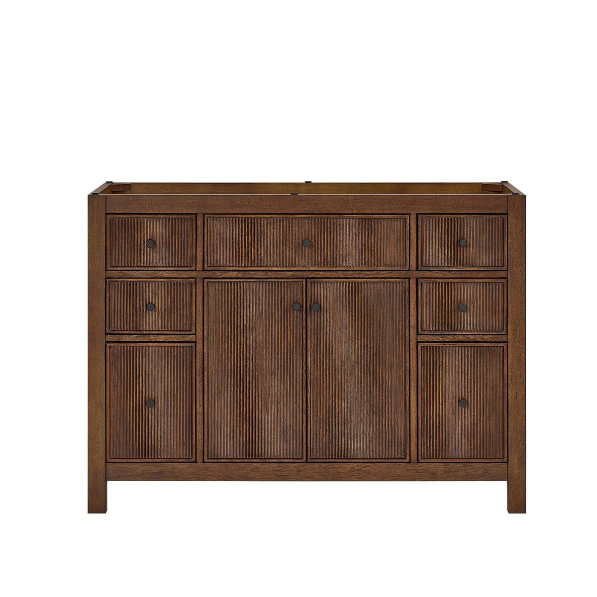 48" Pendry Single Bathroom Vanity Dark Walnut Matte Black Trim by wyndham View 33