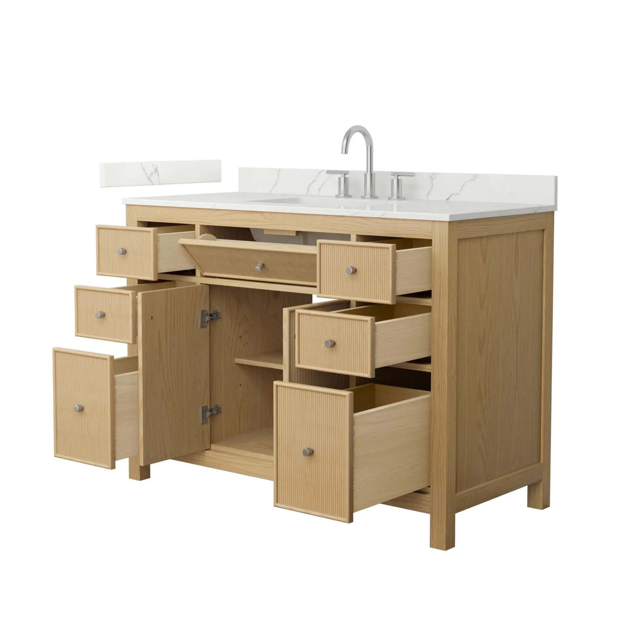 48" Pendry Single Bathroom Vanity in Tanned Oak with Brushed Nickel Trim by Wyndham