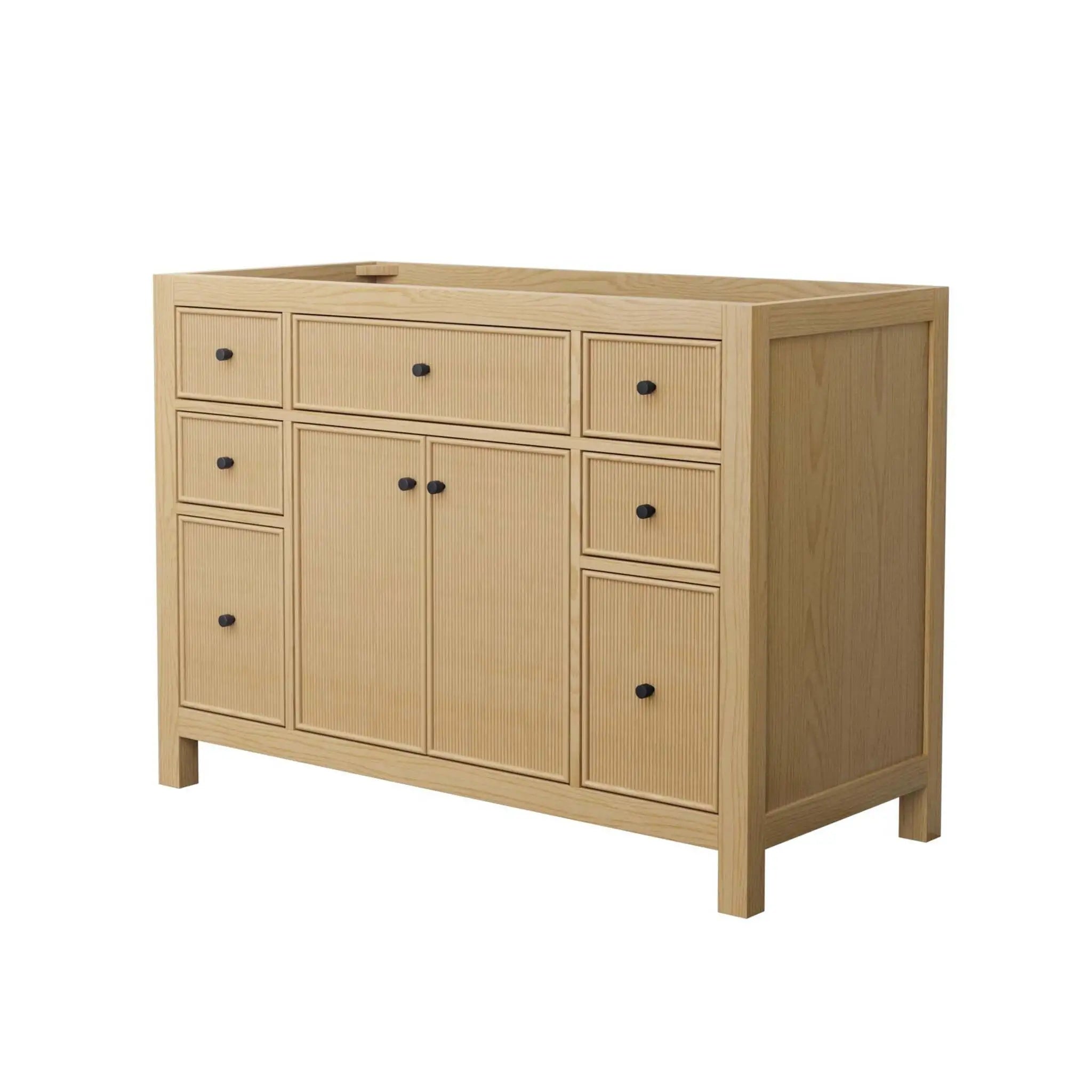 48" Pendry Single Bathroom Vanity in Tanned Oak with Matte Black Trim by Wyndham