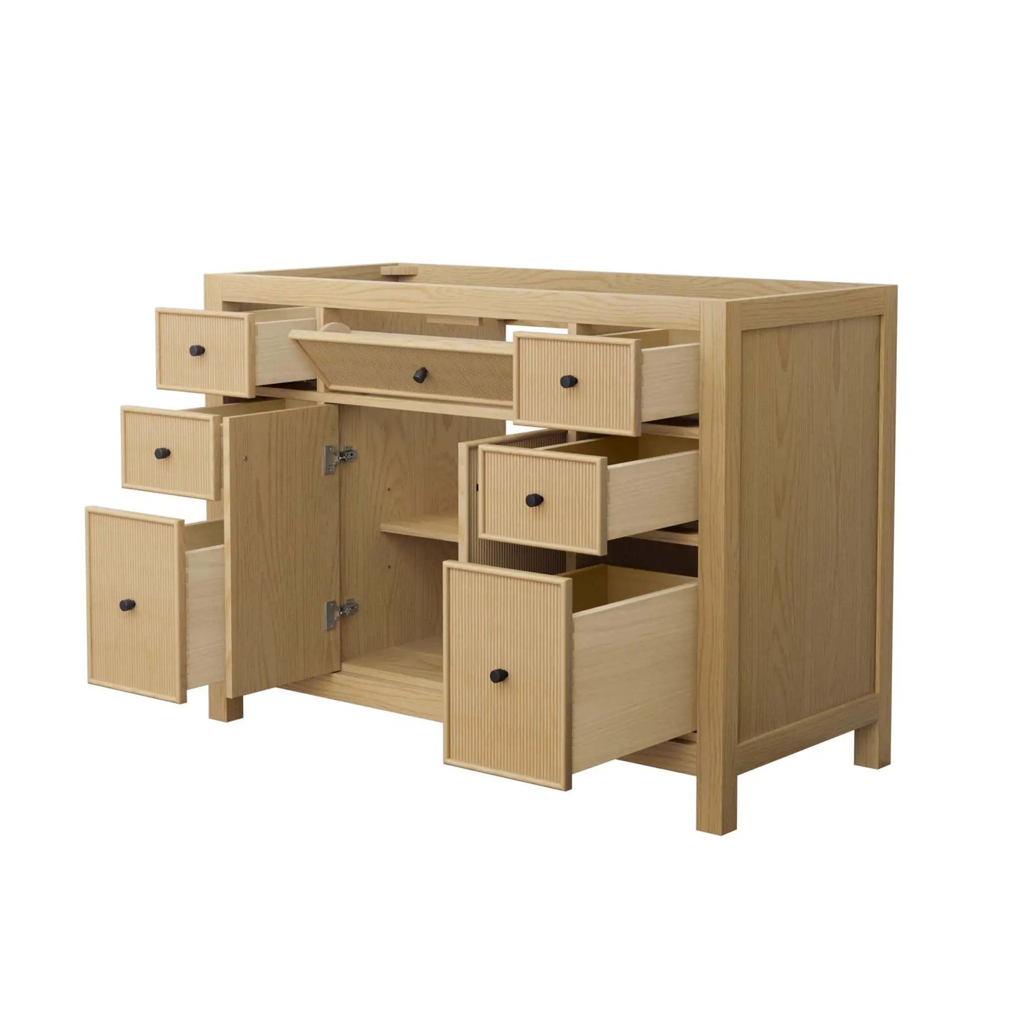 48" Pendry Single Bathroom Vanity in Tanned Oak with Matte Black Trim by Wyndham