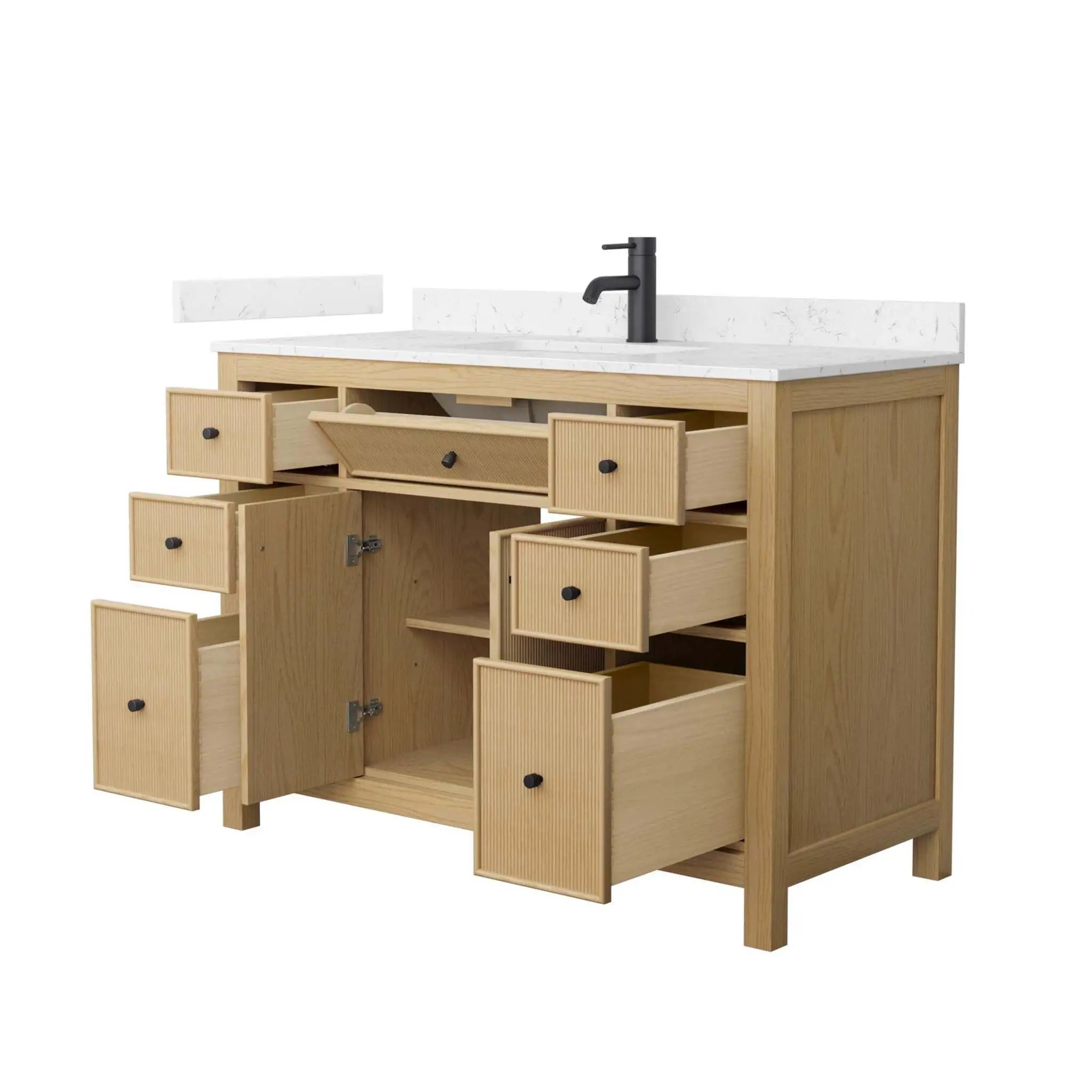 48" Pendry Single Bathroom Vanity in Tanned Oak with Matte Black Trim by Wyndham