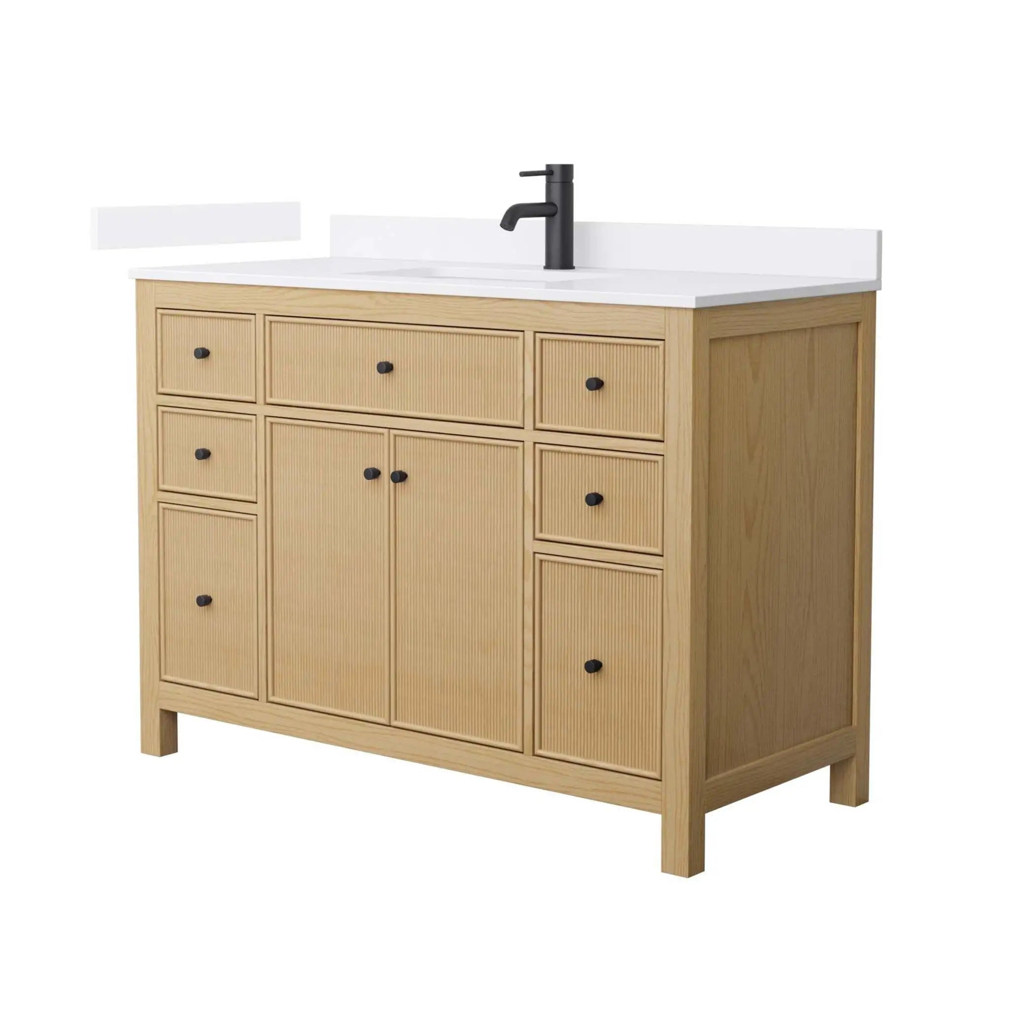 48" Pendry Single Bathroom Vanity in Tanned Oak with Matte Black Trim by Wyndham