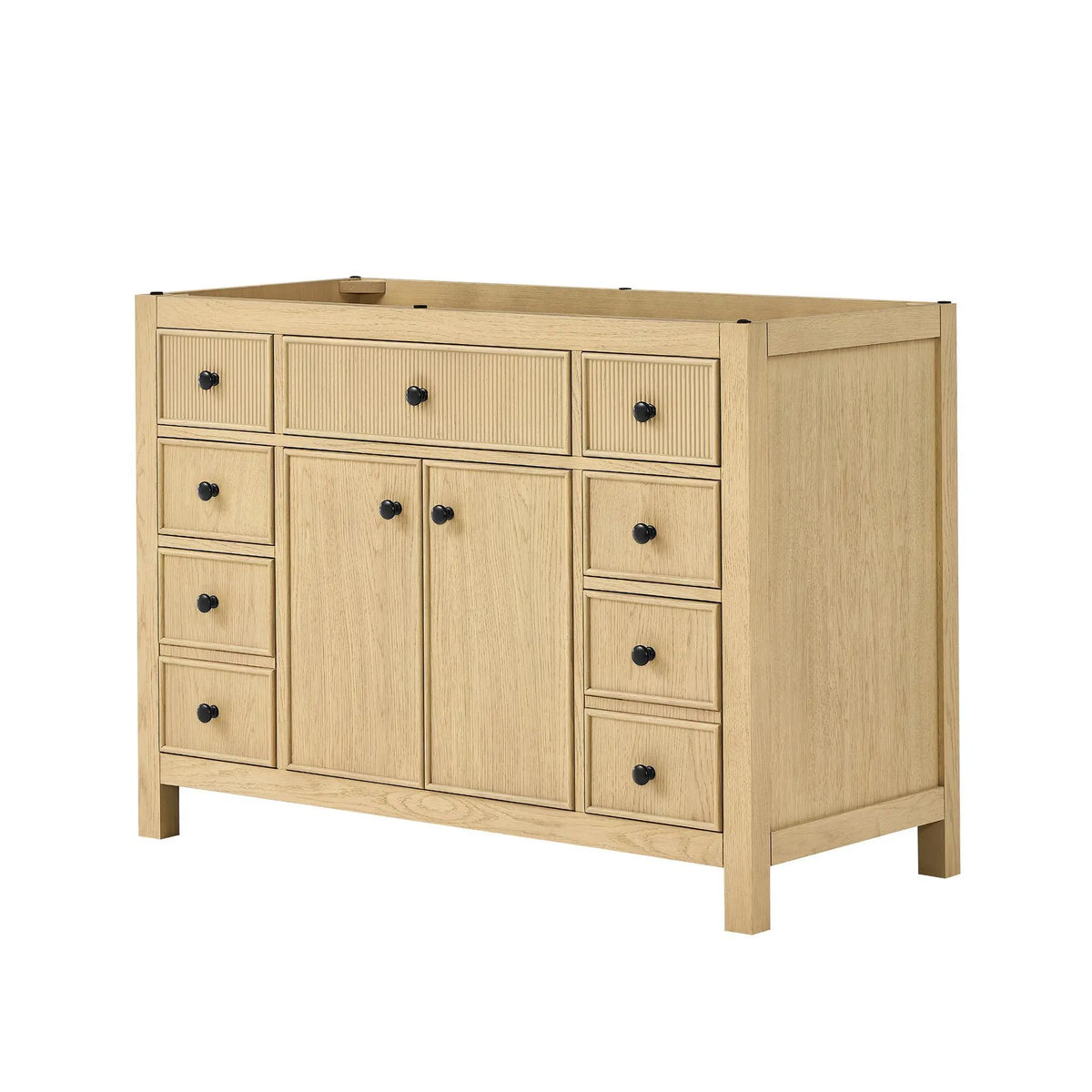 48" Rian Single Bathroom Vanity Scandinavian Oak Matte Black Trim by wyndham View 19
