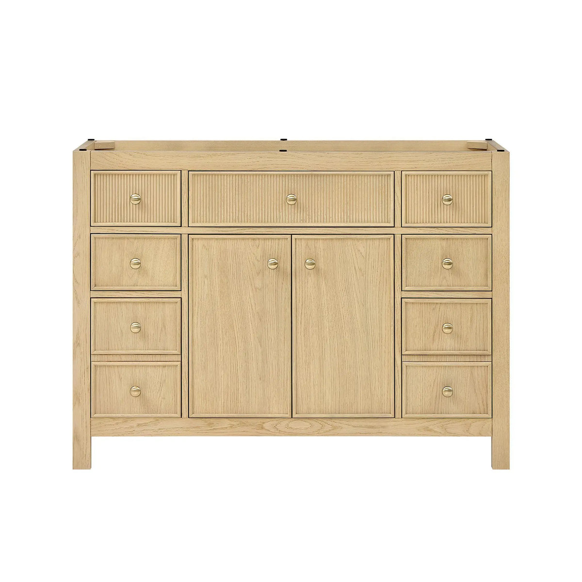 48" Rian Single Bathroom Vanity Scandinavian Oak Satin Bronze Trim by wyndham View 17