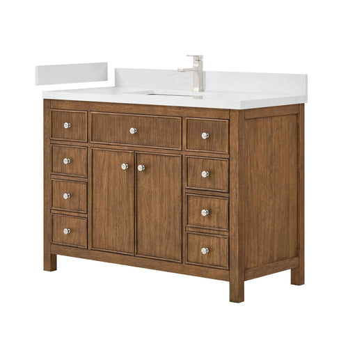 48" Rian Single Bathroom Vanity Toasted Walnut Brushed Nickel Trim by wyndham