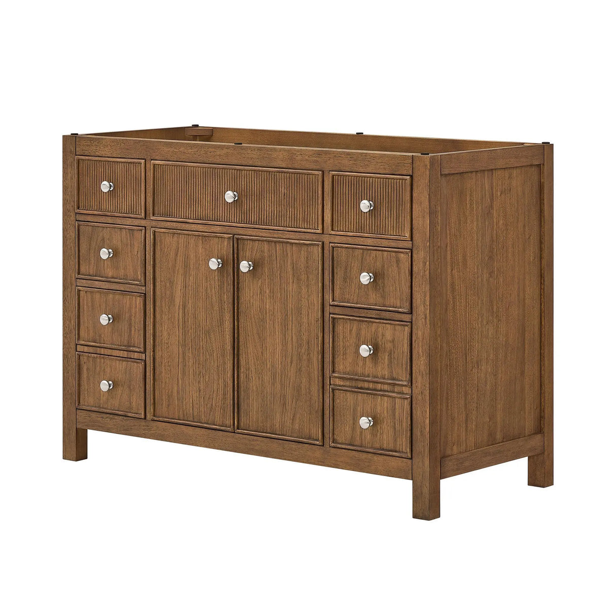 48" Rian Single Bathroom Vanity Toasted Walnut Brushed Nickel Trim by wyndham View 19