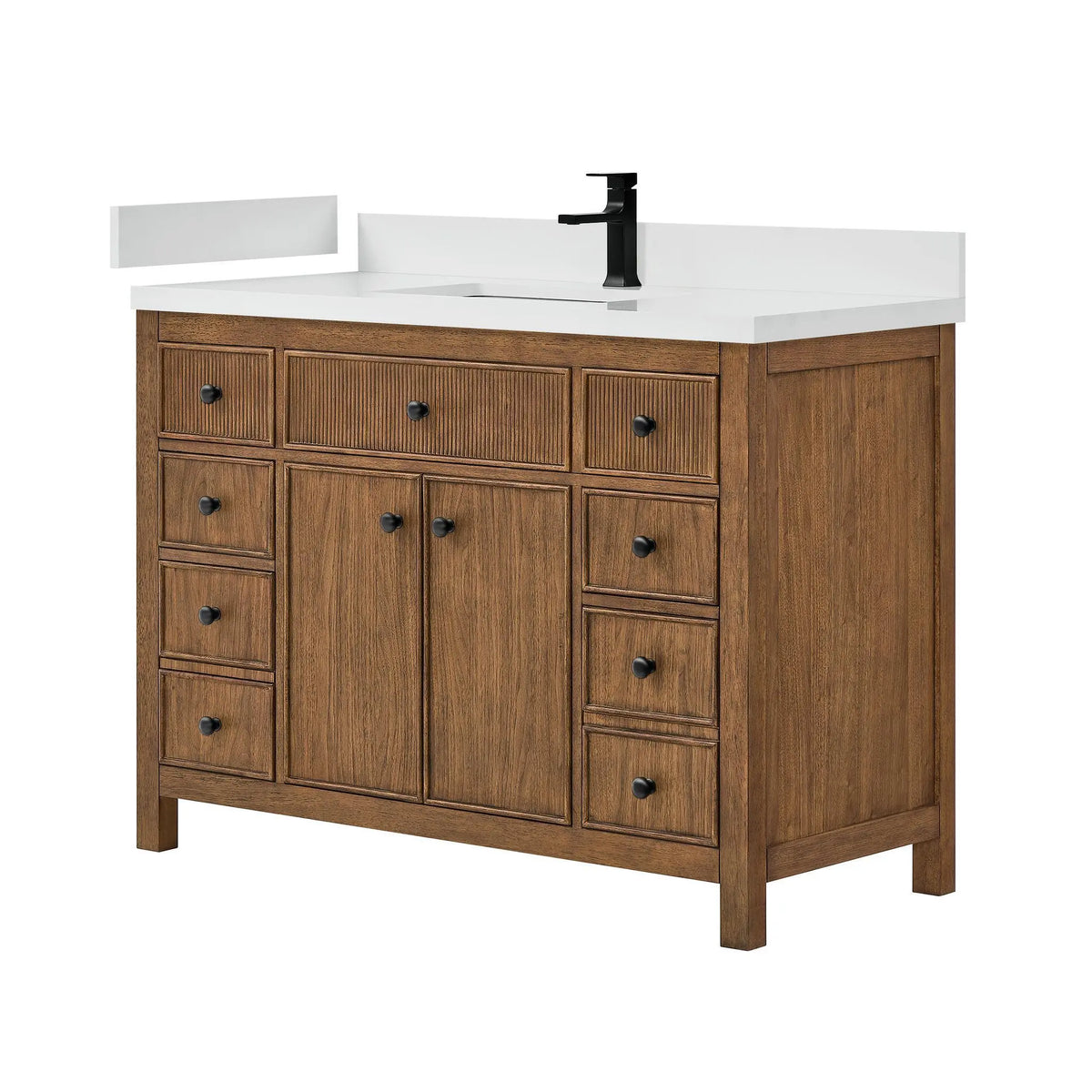 48" Rian Single Bathroom Vanity Toasted Walnut Matte Black Trim by wyndham View 9