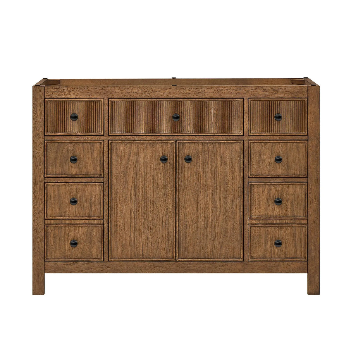 48" Rian Single Bathroom Vanity Toasted Walnut Matte Black Trim by wyndham View 17