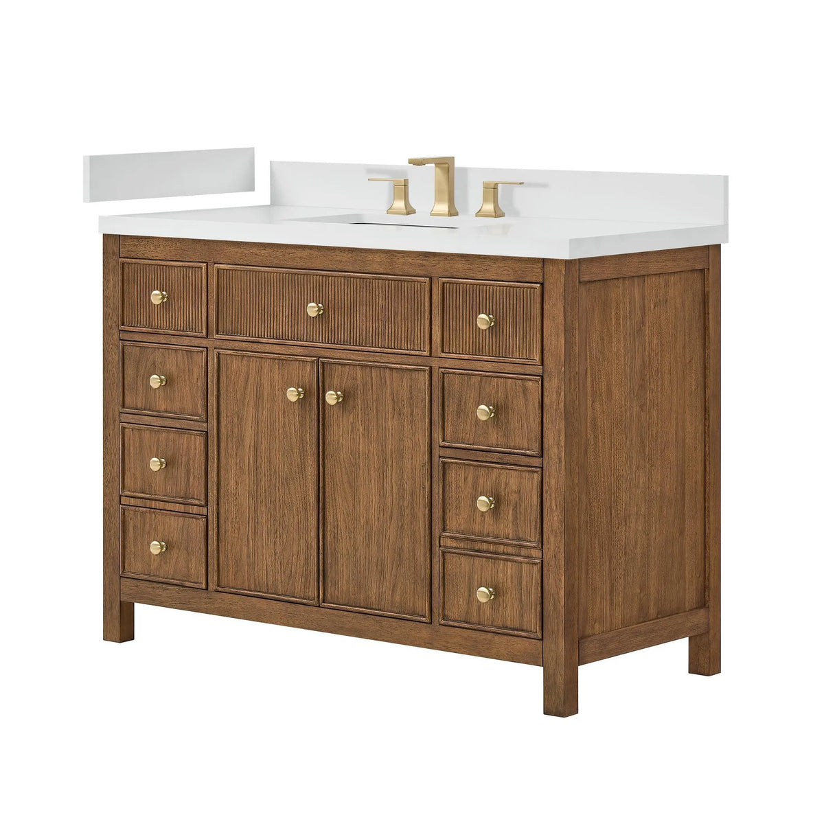 48" Rian Single Bathroom Vanity Toasted Walnut Satin Bronze Trim by wyndham View 13
