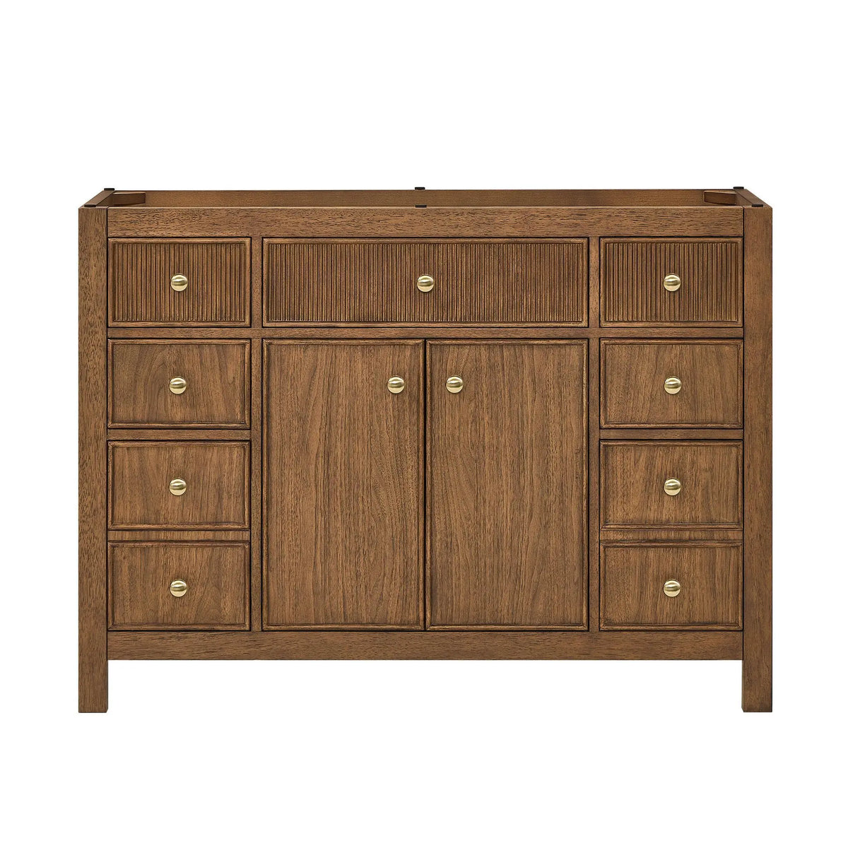 48" Rian Single Bathroom Vanity Toasted Walnut Satin Bronze Trim by wyndham View 17