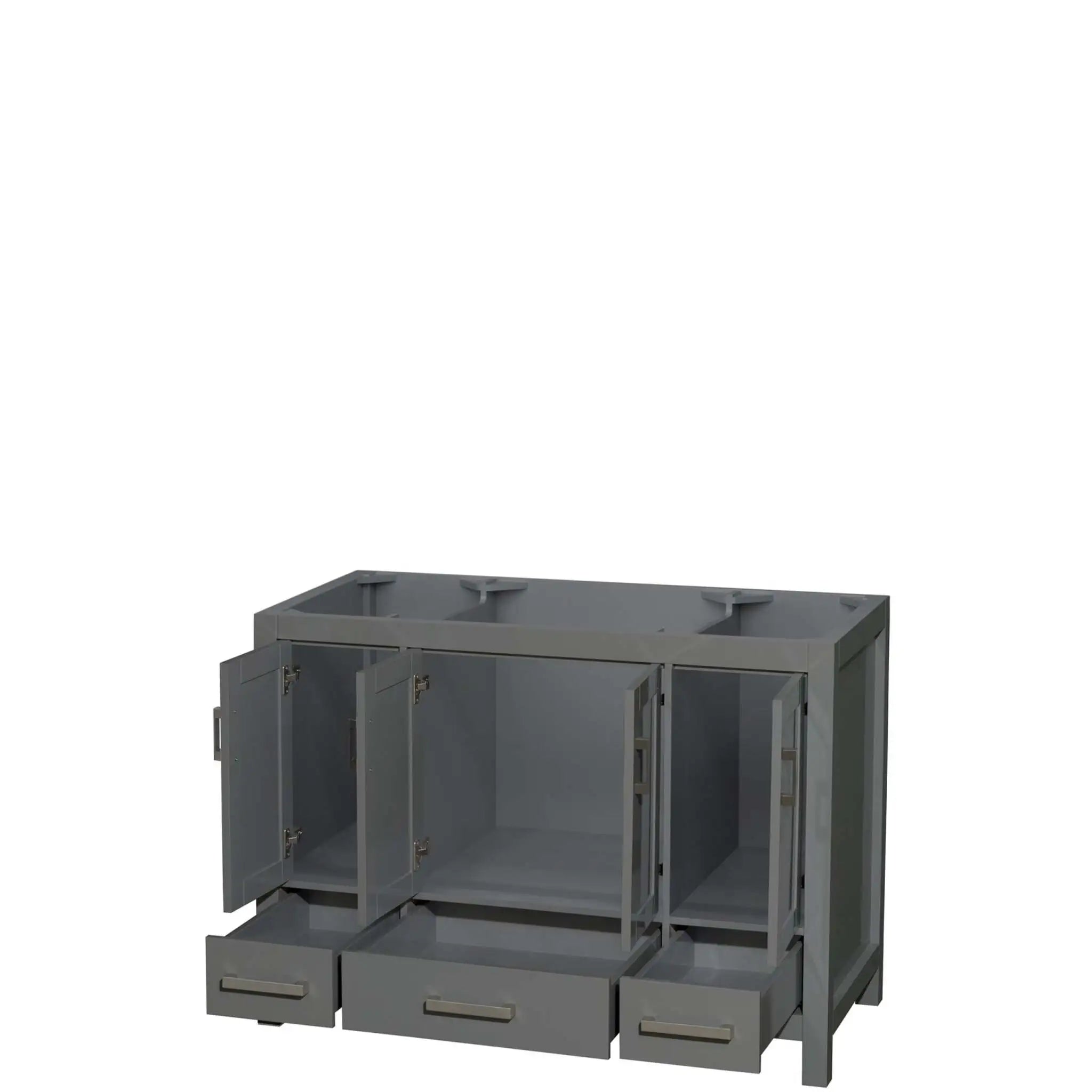 48" Sheffield Single Bathroom Vanity in Dark Gray with Brushed Chrome Trim by Wyndham