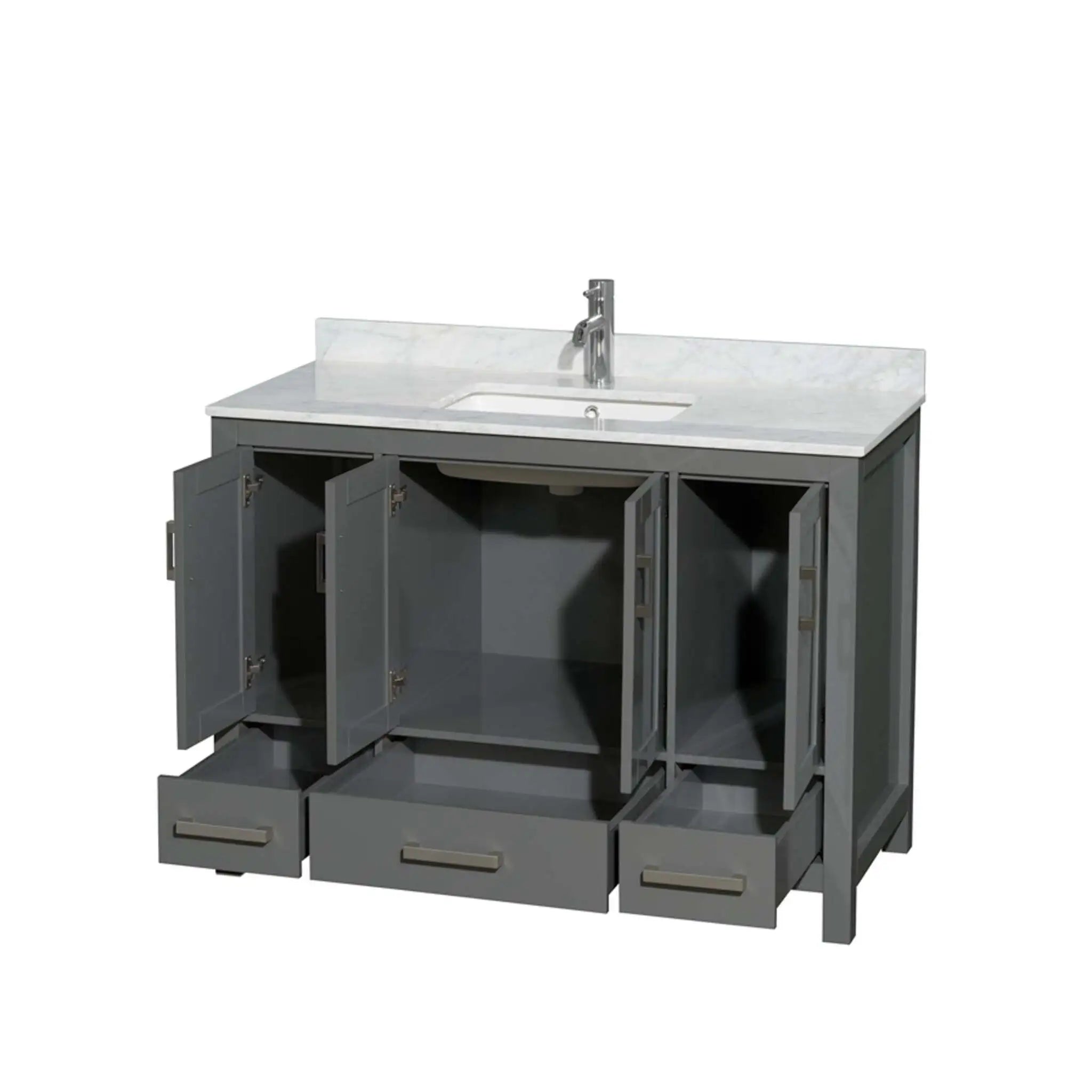 48" Sheffield Single Bathroom Vanity in Dark Gray with Brushed Chrome Trim by Wyndham