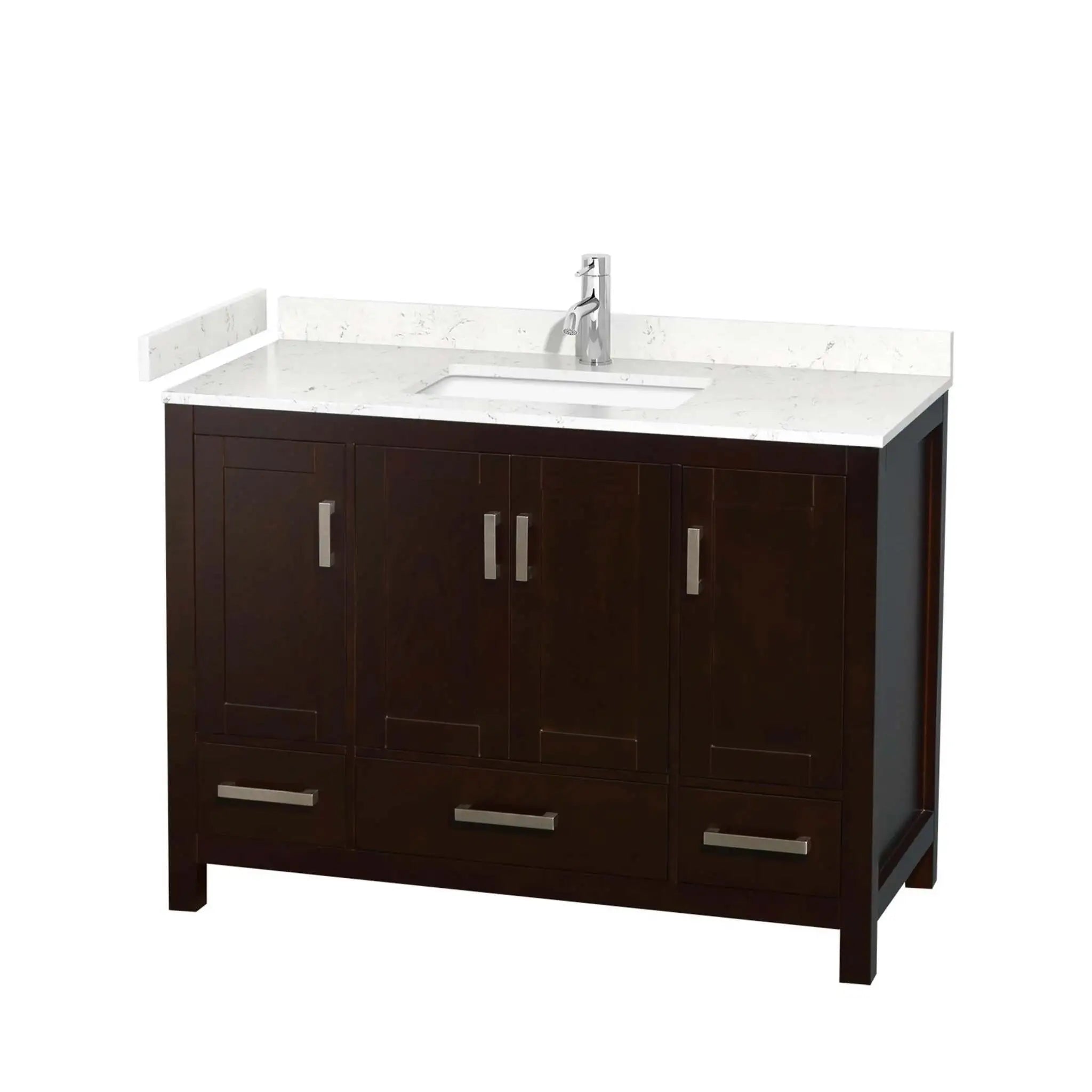 48" Sheffield Single Bathroom Vanity in Espresso with Brushed Chrome Trim by Wyndham