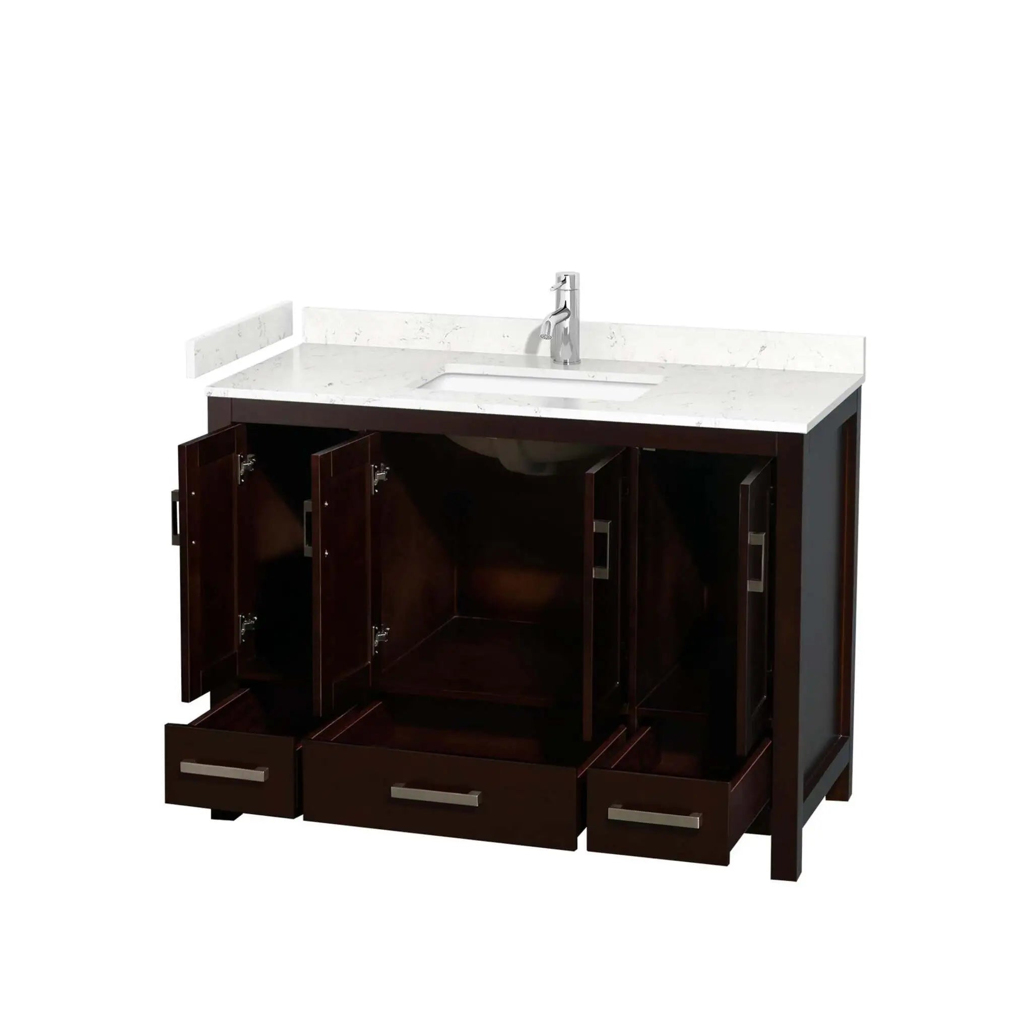 48" Sheffield Single Bathroom Vanity in Espresso with Brushed Chrome Trim by Wyndham