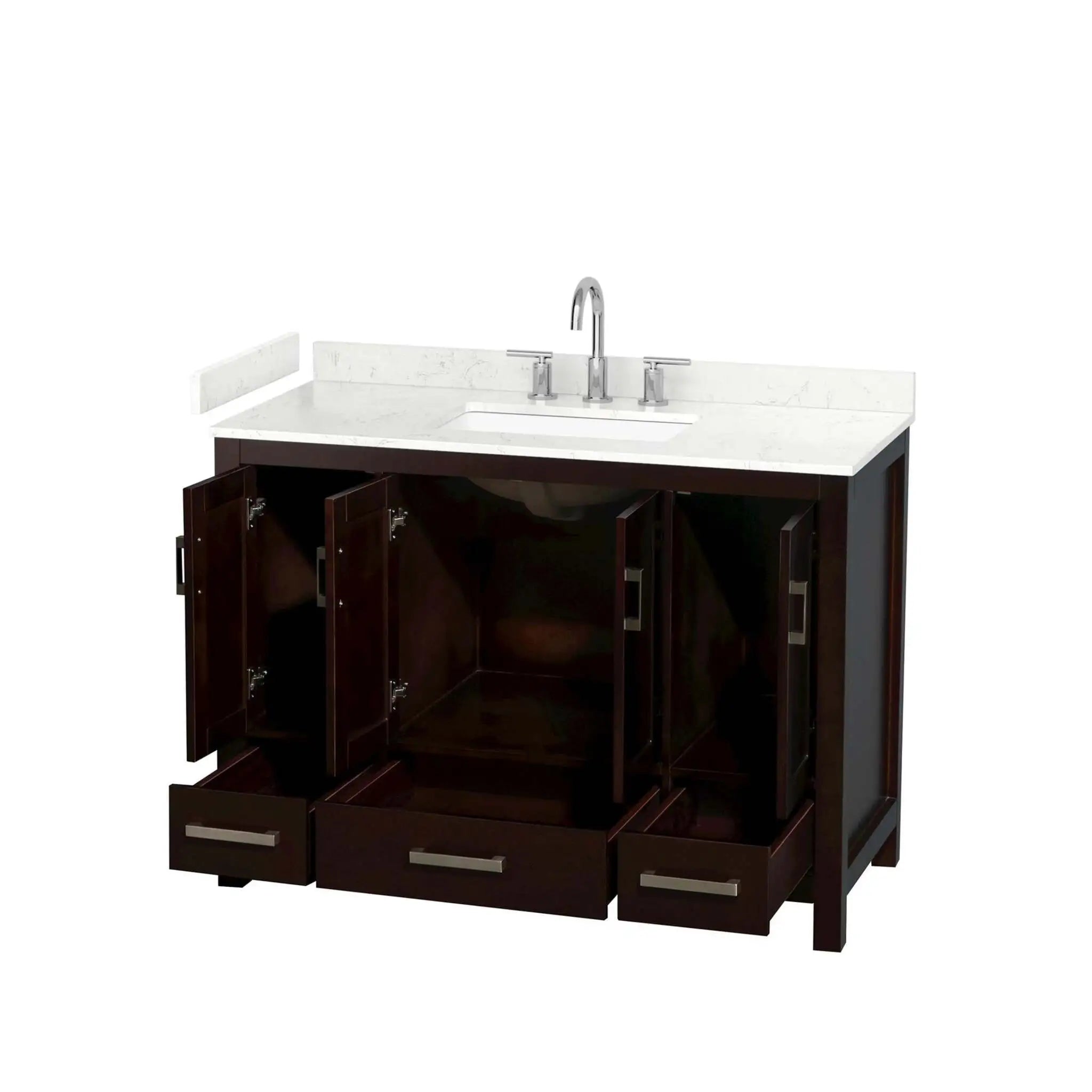 48" Sheffield Single Bathroom Vanity in Espresso with Brushed Chrome Trim by Wyndham