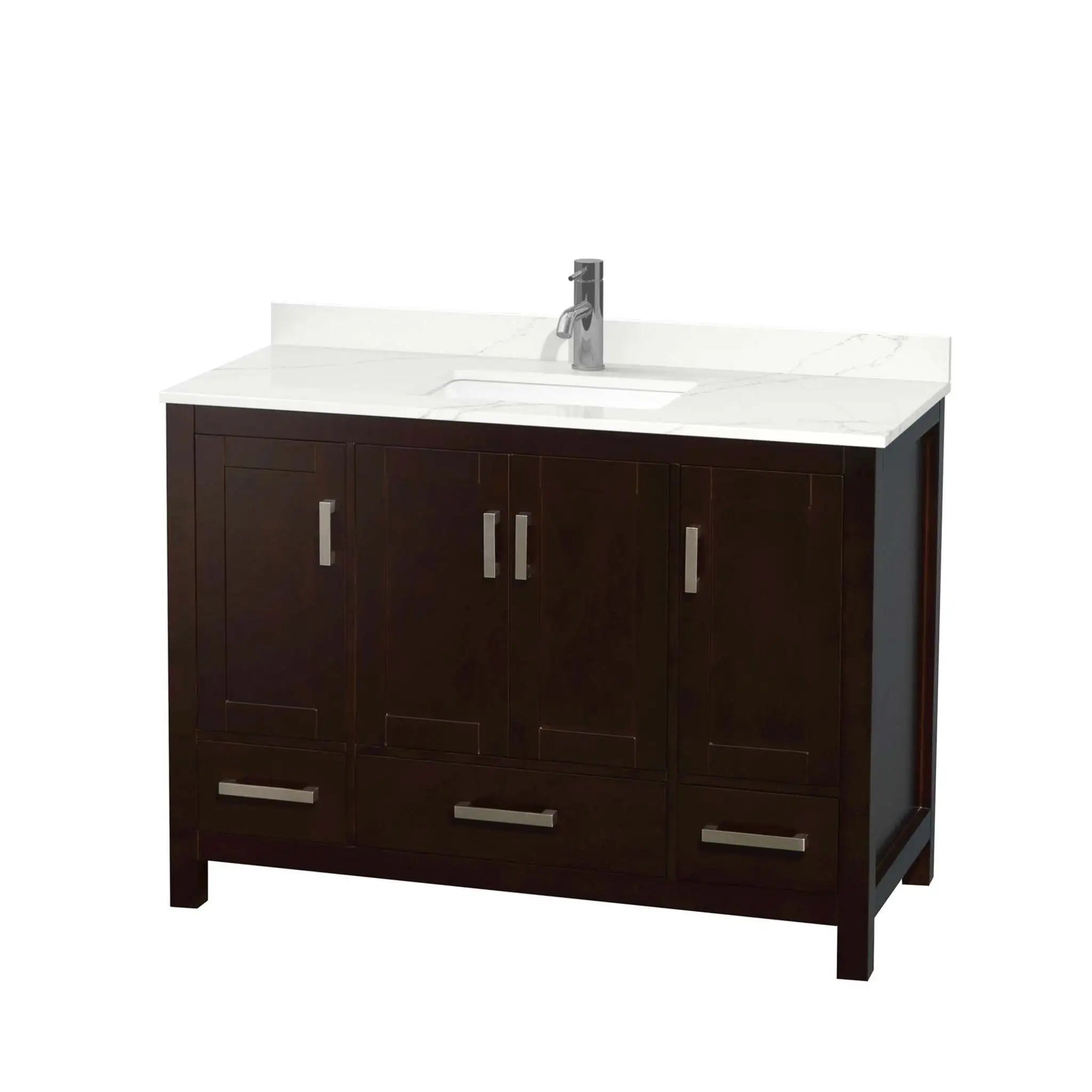 48" Sheffield Single Bathroom Vanity in Espresso with Brushed Chrome Trim by Wyndham