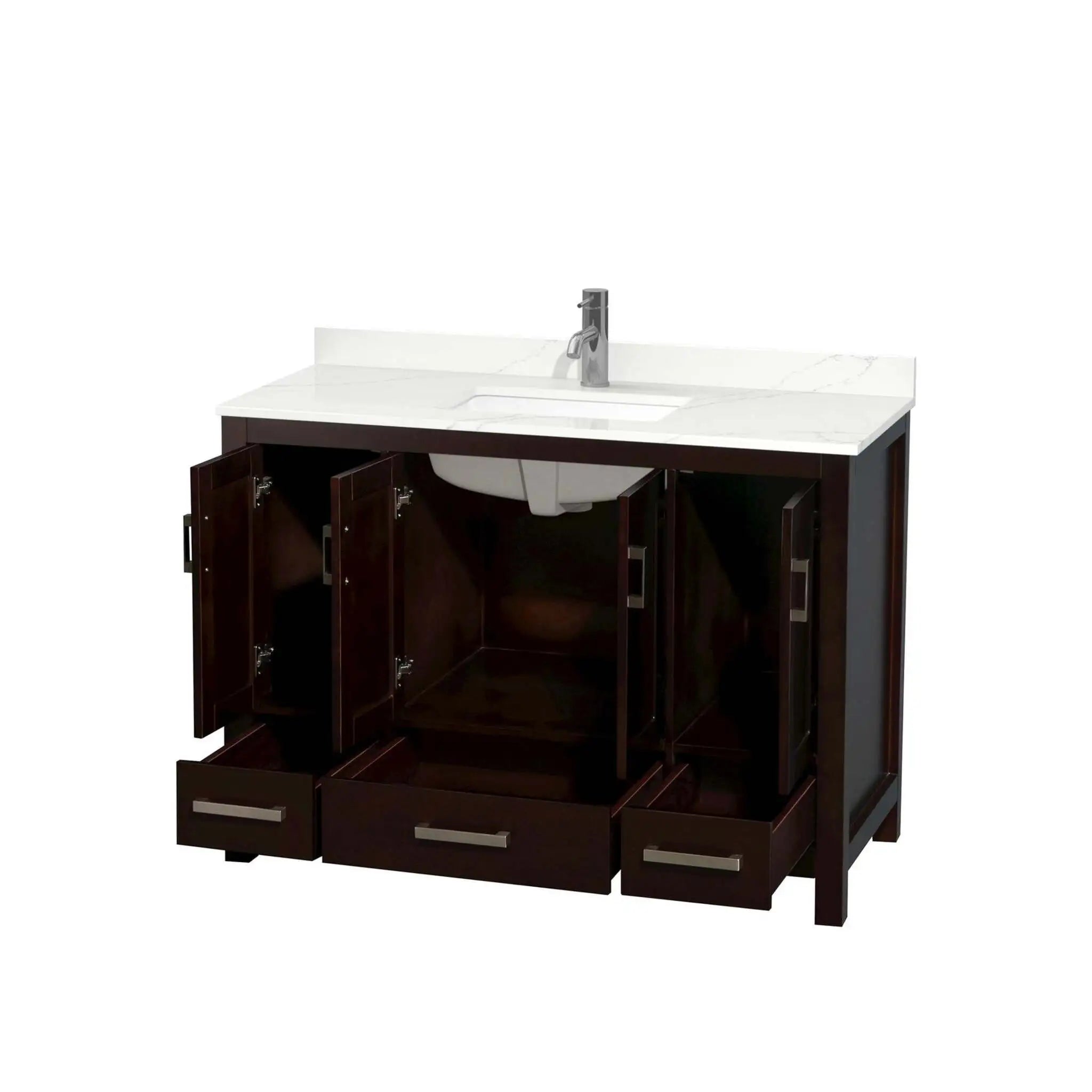 48" Sheffield Single Bathroom Vanity in Espresso with Brushed Chrome Trim by Wyndham