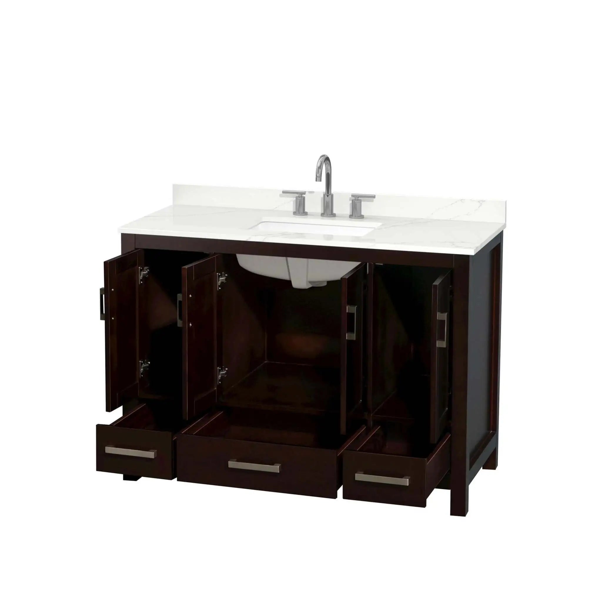 48" Sheffield Single Bathroom Vanity in Espresso with Brushed Chrome Trim by Wyndham