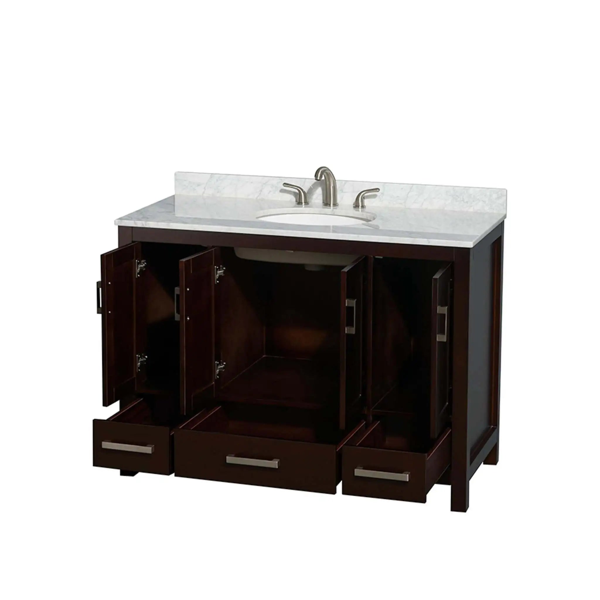 48" Sheffield Single Bathroom Vanity in Espresso with Brushed Chrome Trim by Wyndham