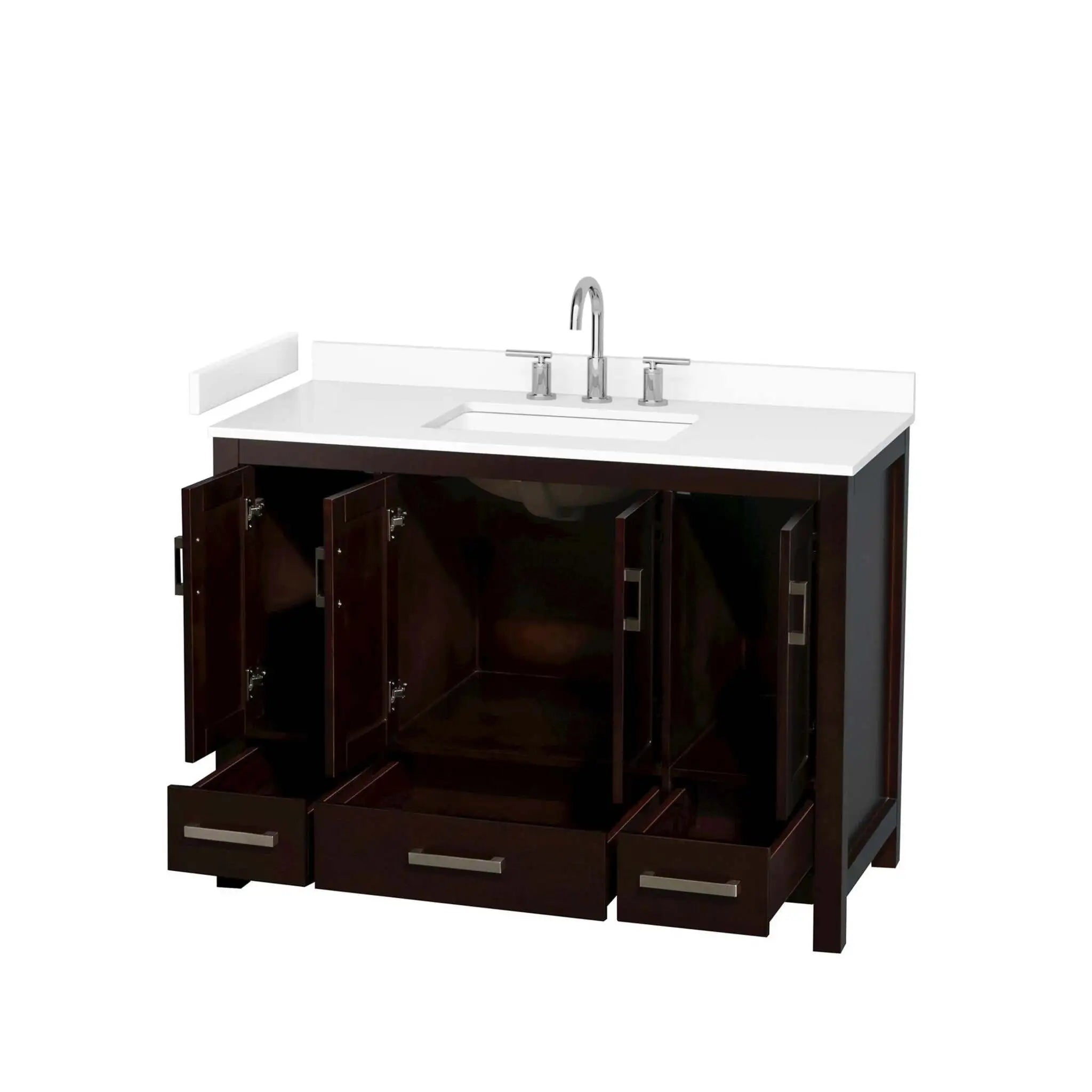 48" Sheffield Single Bathroom Vanity in Espresso with Brushed Chrome Trim by Wyndham
