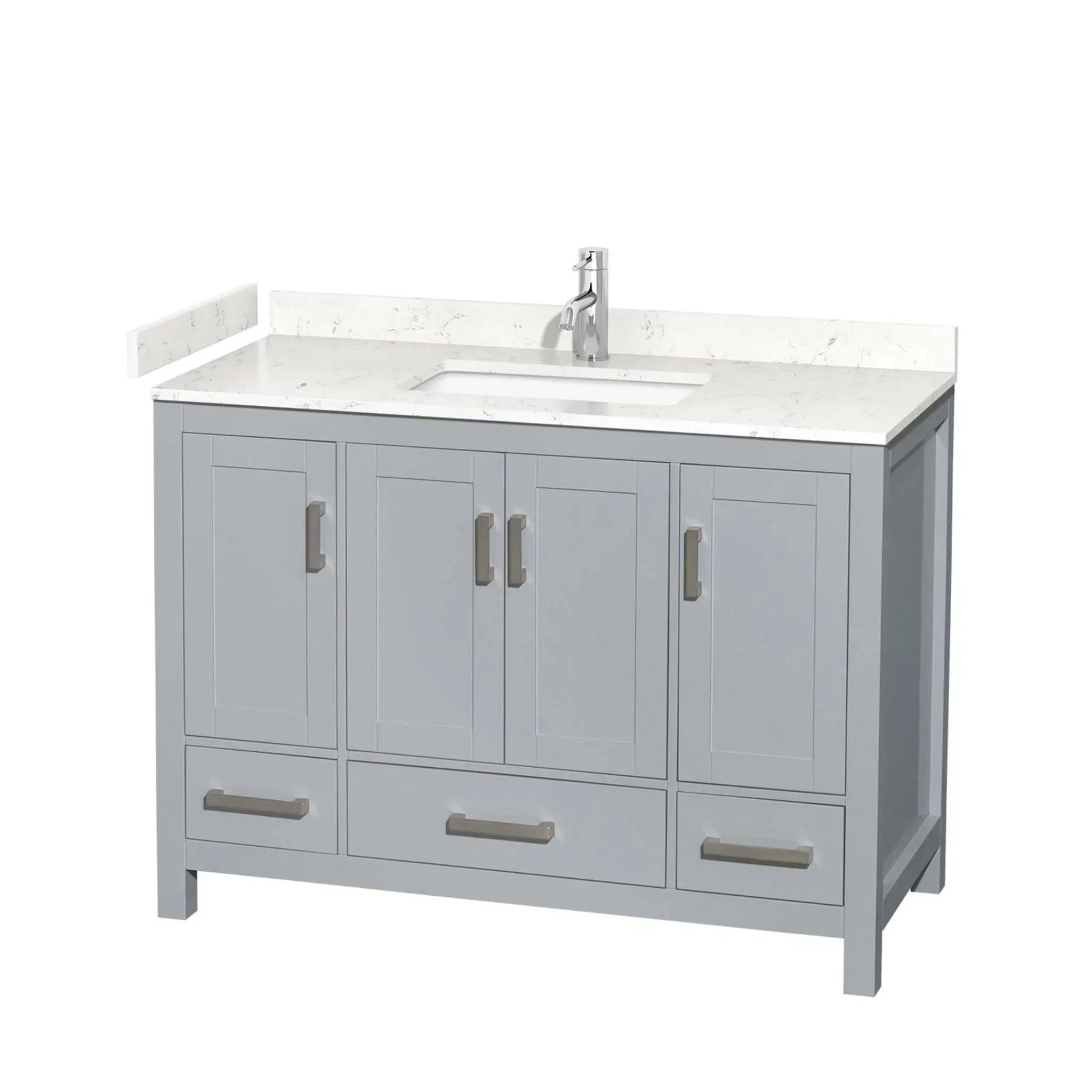 48" Sheffield Single Bathroom Vanity in Gray with Brushed Chrome Trim by Wyndham