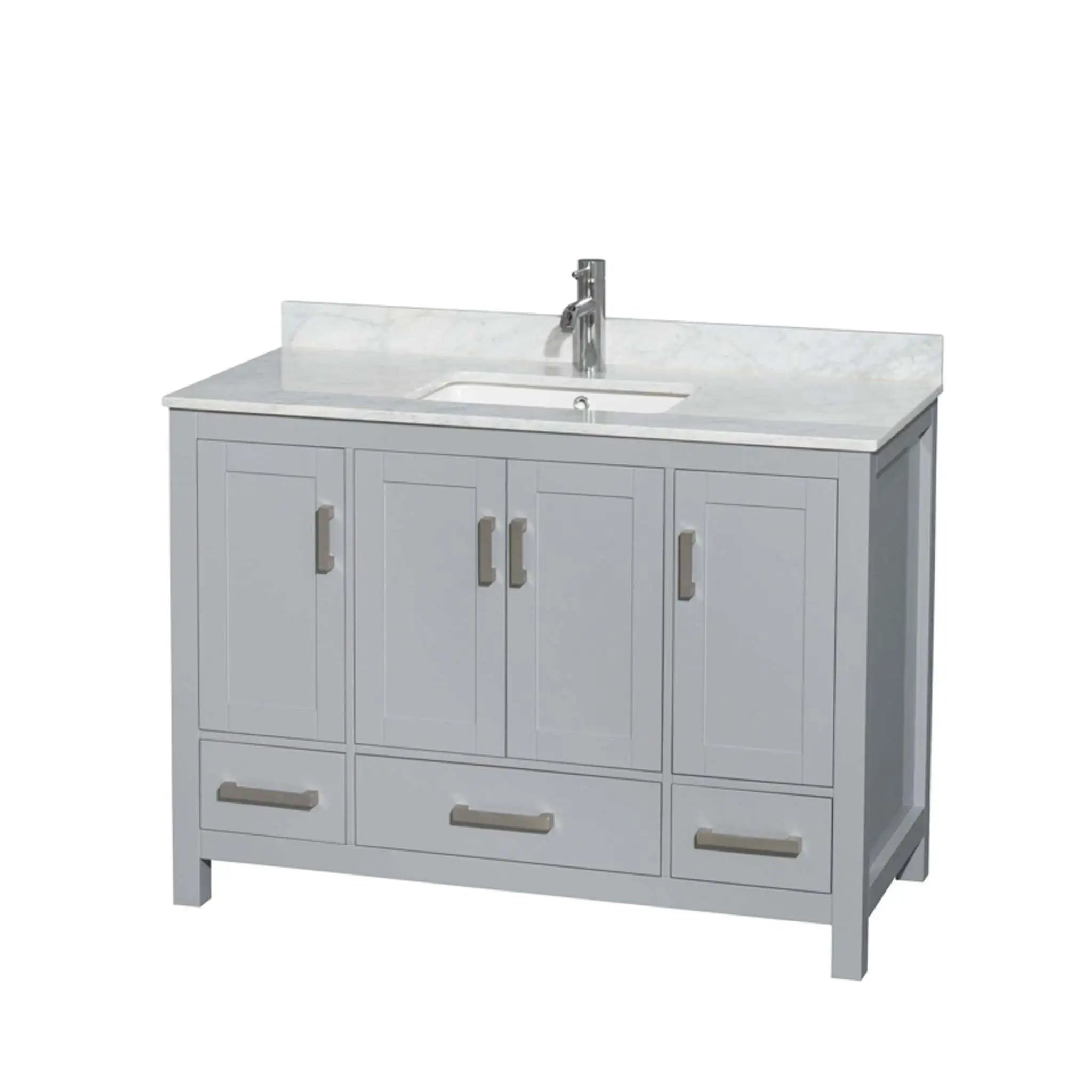 48" Sheffield Single Bathroom Vanity in Gray with Brushed Chrome Trim by Wyndham